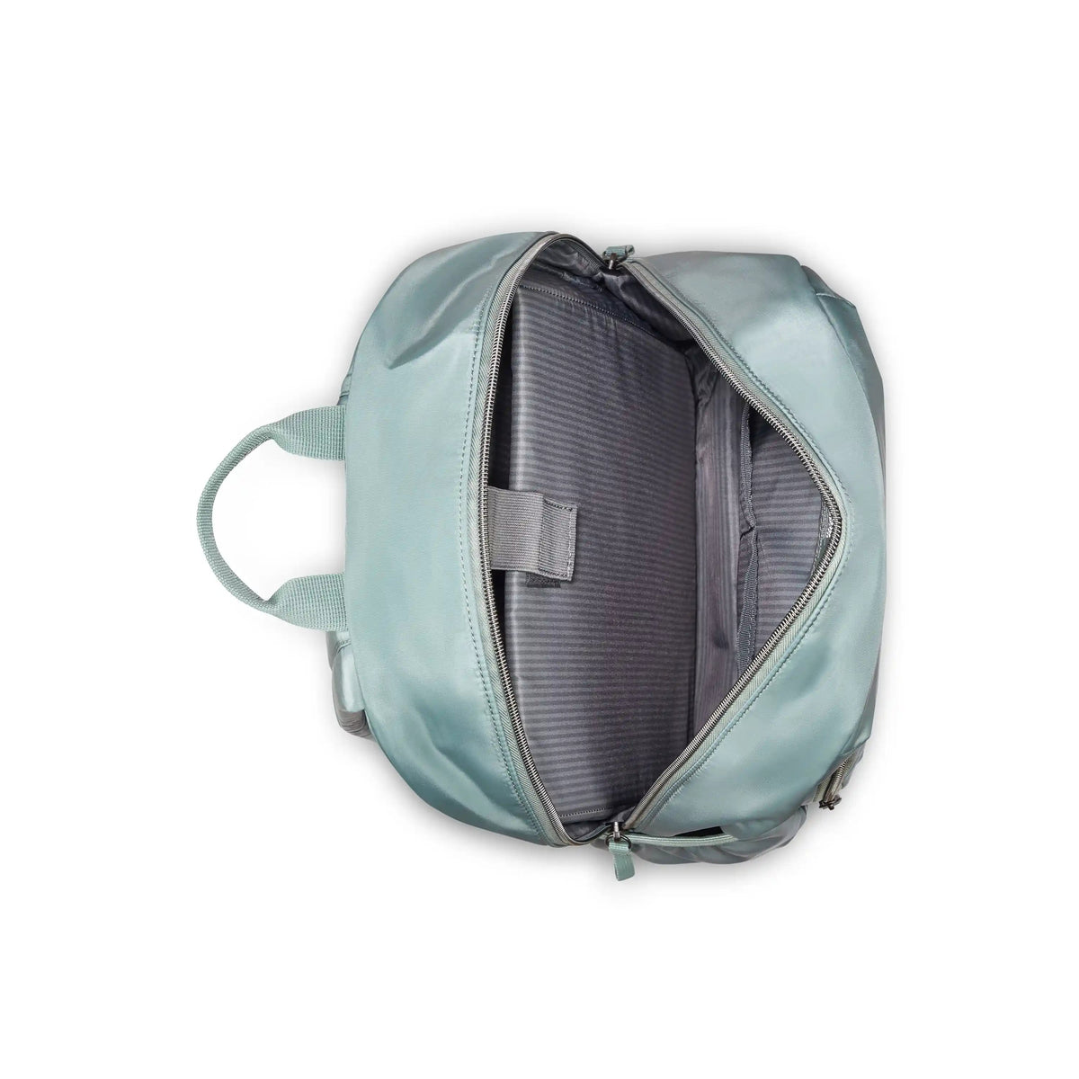 Delsey BTS Sunny Laptop Backpack in Sage Green — interior view # color_Sage Green