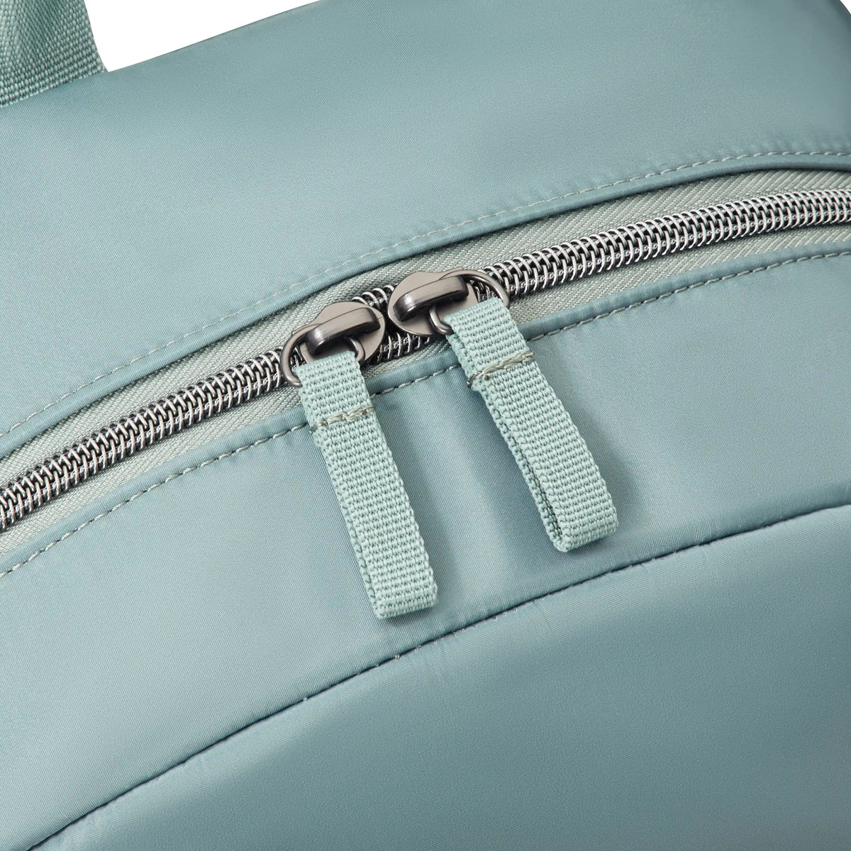 Delsey BTS Sunny Laptop Backpack in Sage Green — detail view 3 # color_Sage Green