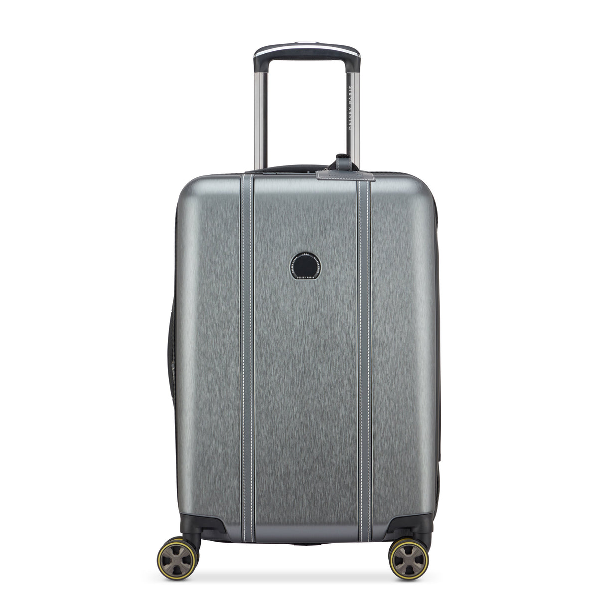 Delsey Cadence Carry-On Plus Expandable Spinner in Silver — angle view 2 # color_Silver