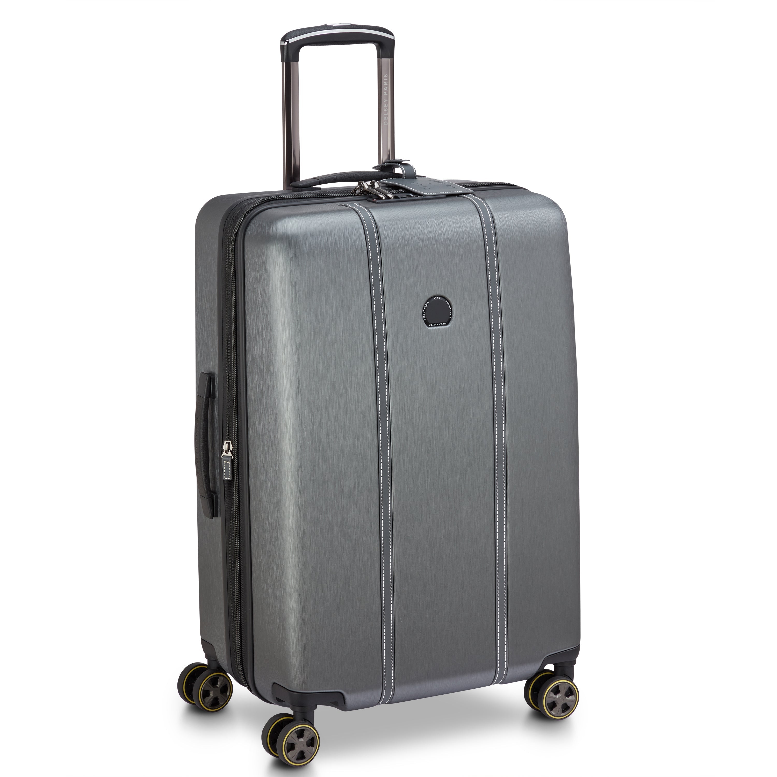 Delsey Cadence Medium Expandable Spinner in Silver — front view # color_Silver