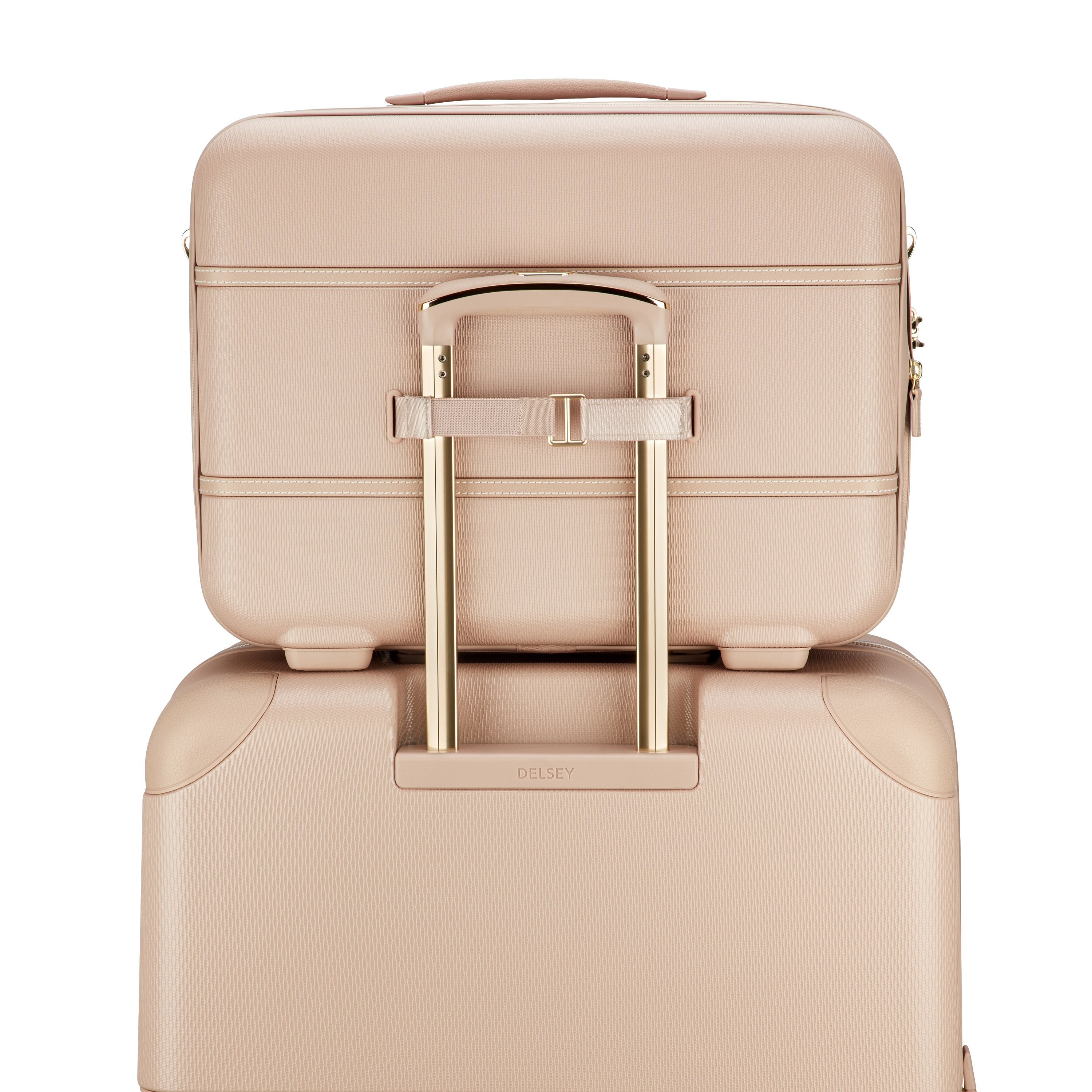 Delsey Chatelet Air 2.0 Expandable Carry-On Overnighter Bag in Limited Edition Beige Rose — back view