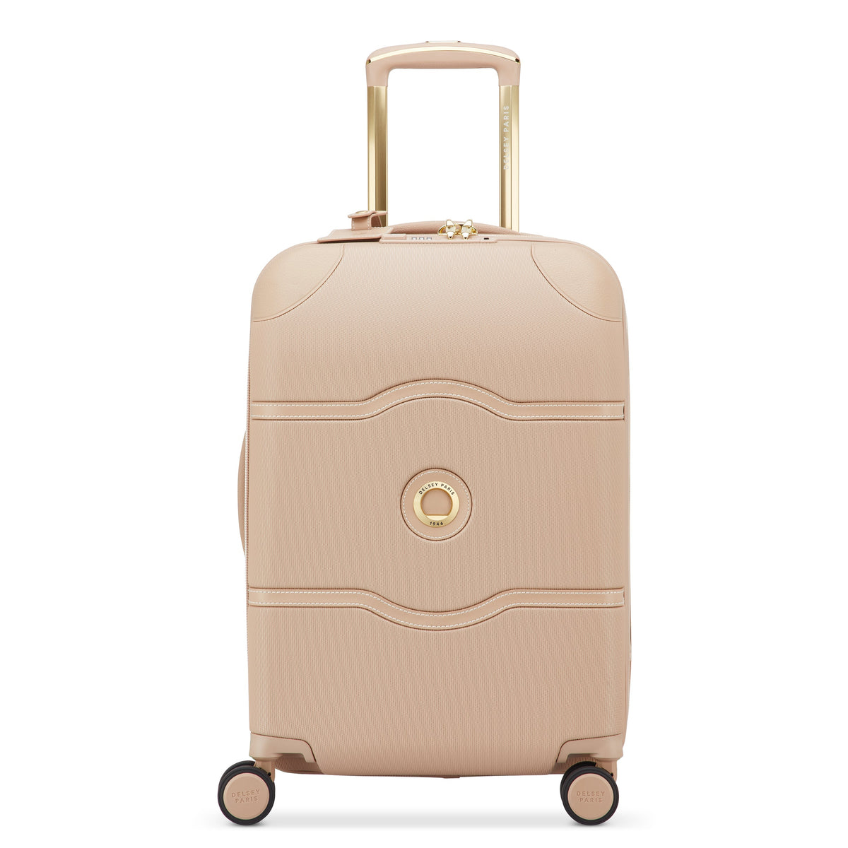 Delsey Chatelet Air 2.0 23-Inch Carry-On Spinner in Limited Edition Beige Rose — front view 2