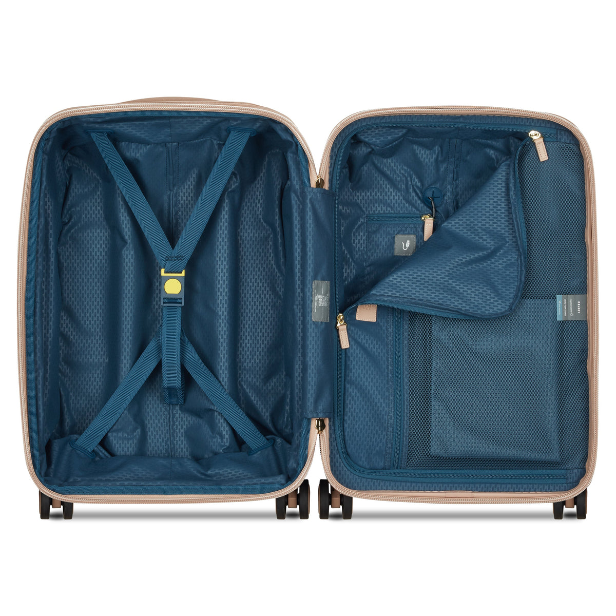Delsey Chatelet Air 2.0 23-Inch Carry-On Spinner in Limited Edition Beige Rose — interior view
