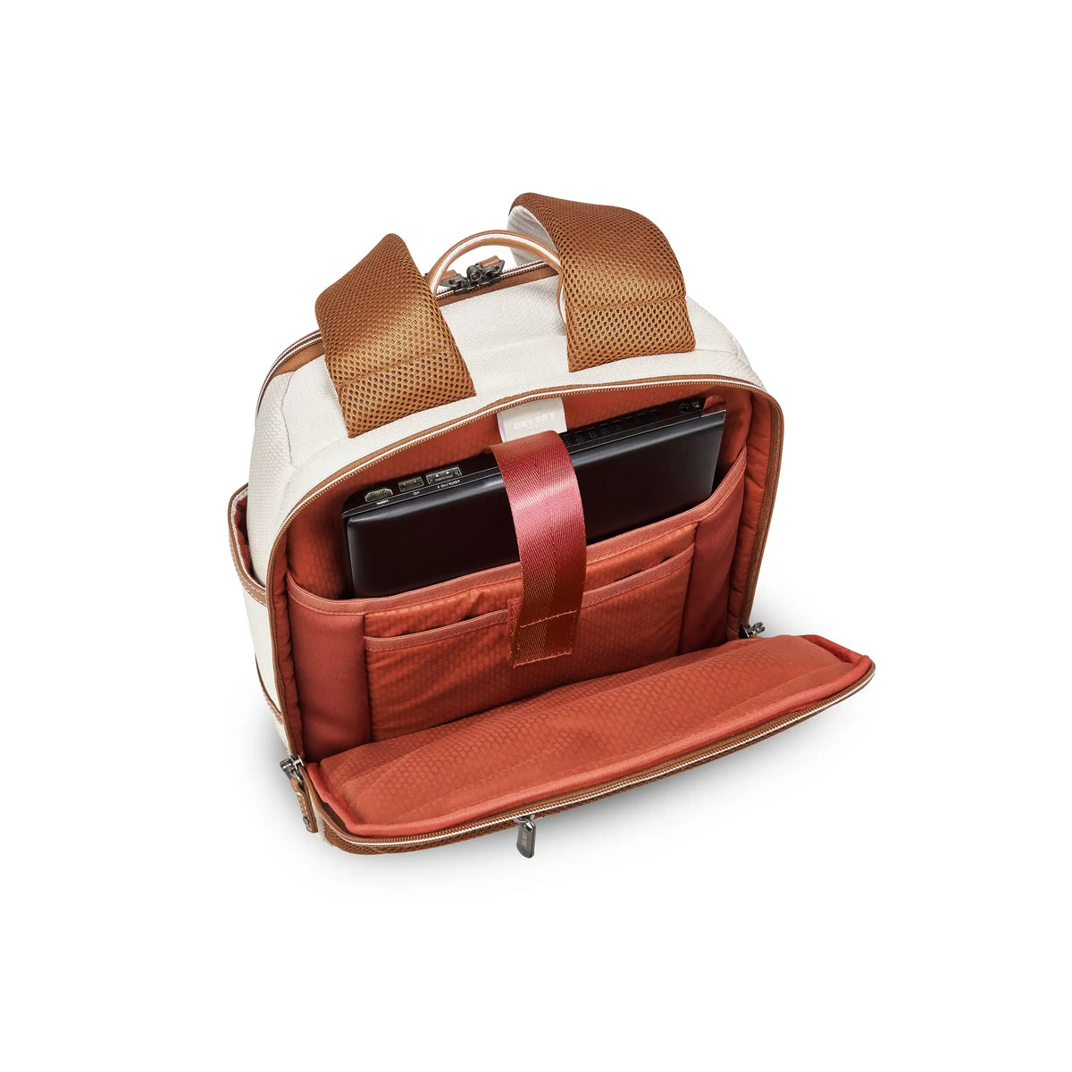 Delsey Chatelet Air 2.0 Laptop Backpack in Angora — interior view # color_Angora
