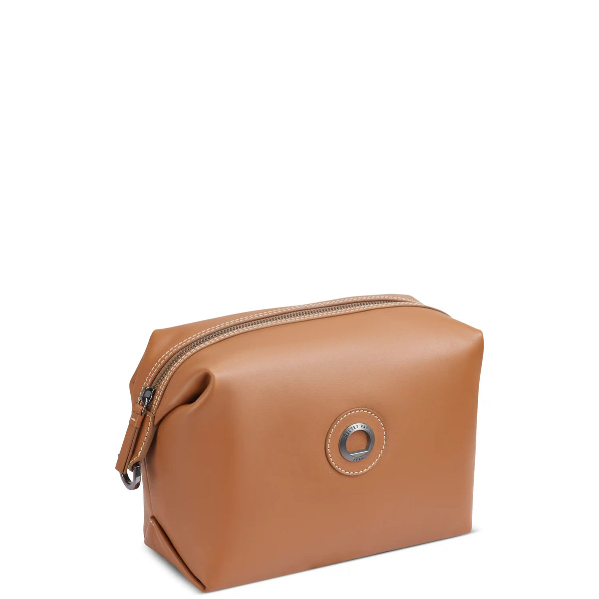 Delsey Chatelet Air 2.0 Leather Toiletry Bag in Cognac — angle view 2
