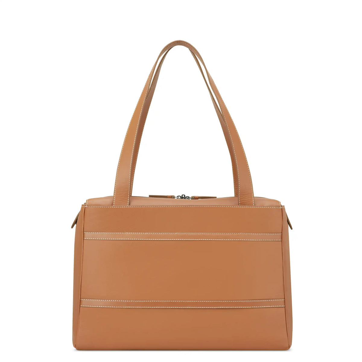 Delsey Chatelet Air 2.0 Leather Shoulder Bag in Cognac — back view