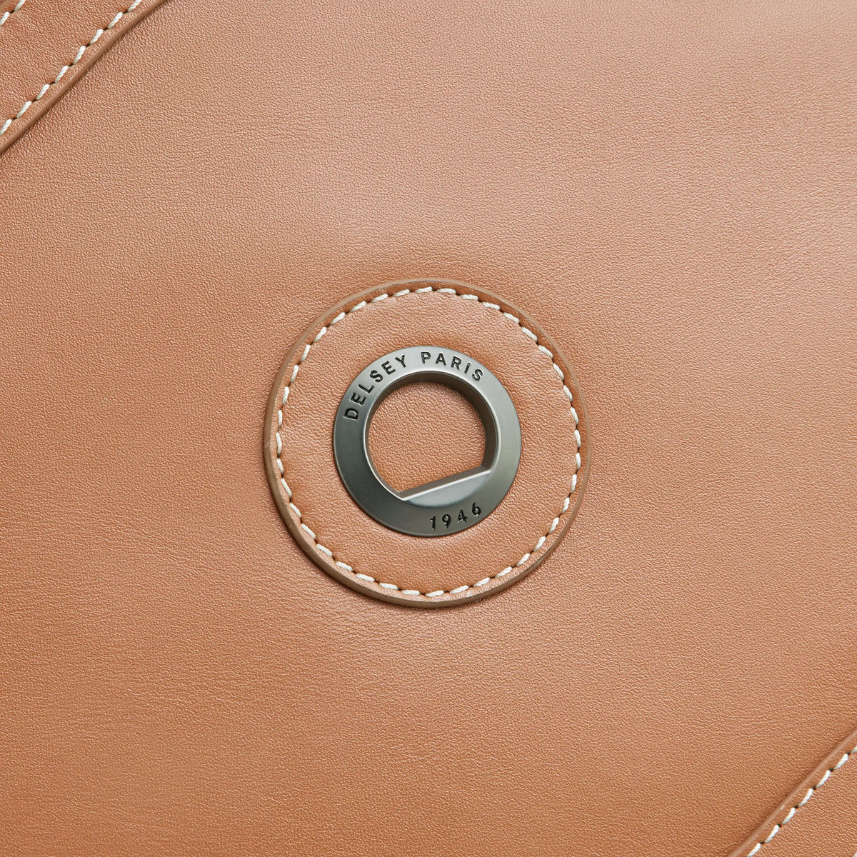 Delsey Chatelet Air 2.0 Leather Shoulder Bag in Cognac — detail view 2