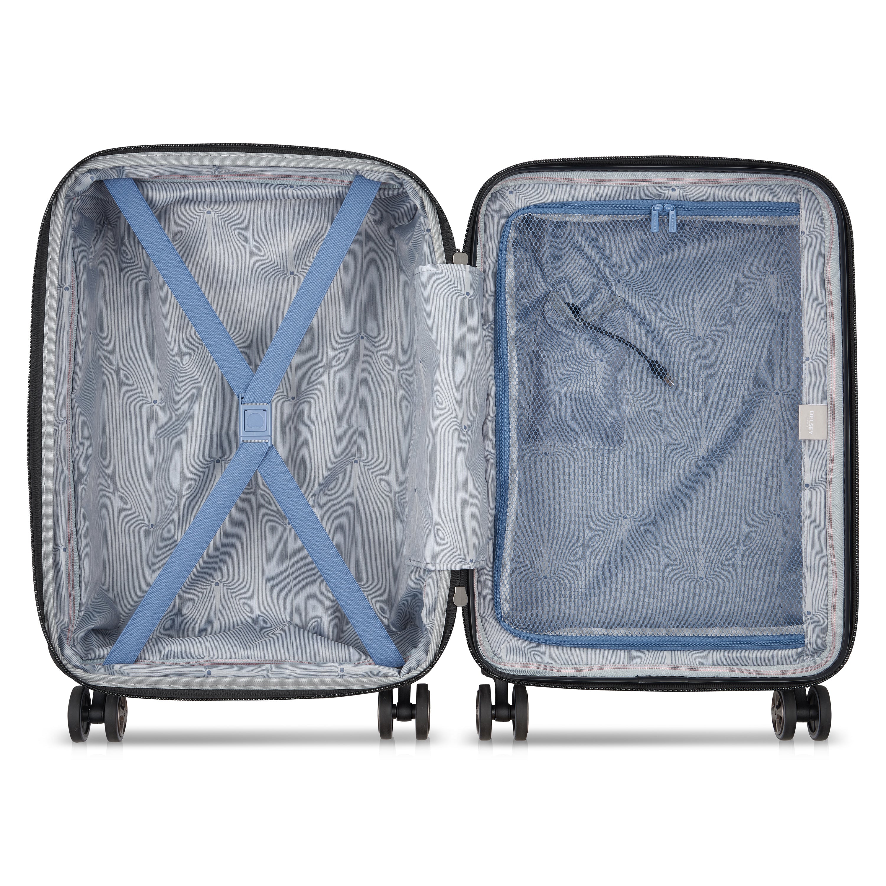 Delsey Cruise 3.0 Carry-On Plus Expandable Spinner in Graphite — interior view # color_Graphite