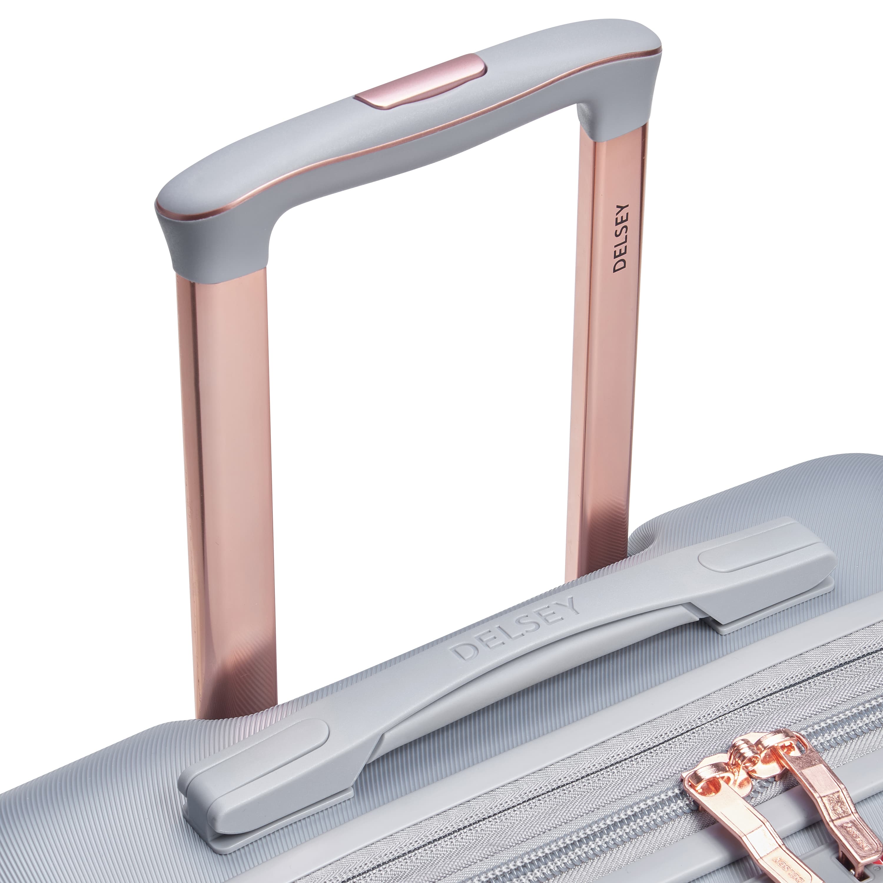 Delsey Cruise 3.0 Carry-On Plus Expandable Spinner in Platinum — detail view 4 # color_Platinum