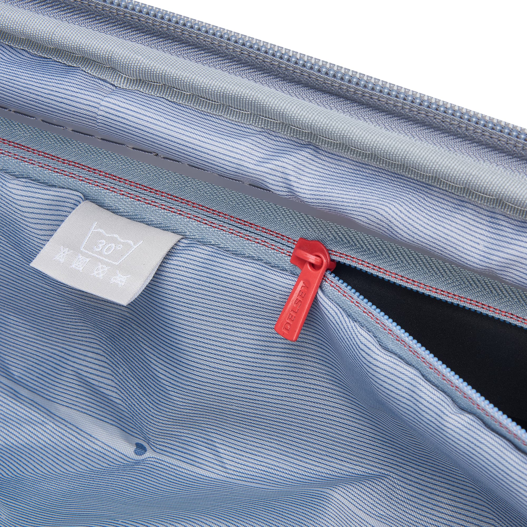 Delsey Cruise 3.0 Carry-On Plus Expandable Spinner in Platinum — interior view 3 # color_Platinum