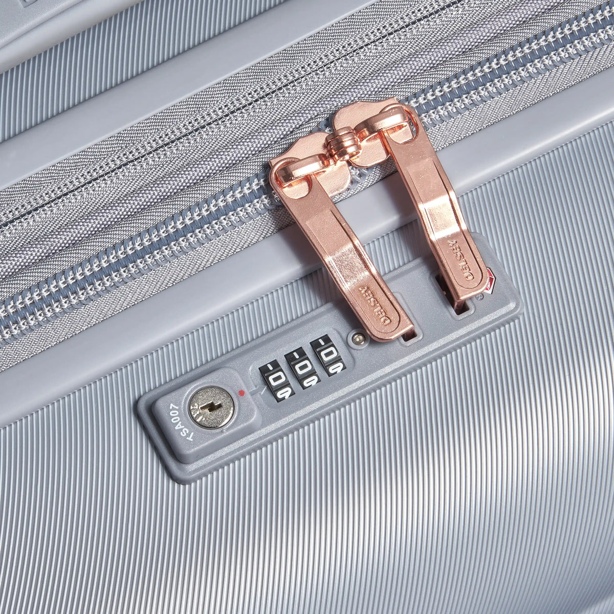 Delsey Cruise 3.0 Large Expandable Spinner in Platinum — detail view 2 # color_Platinum