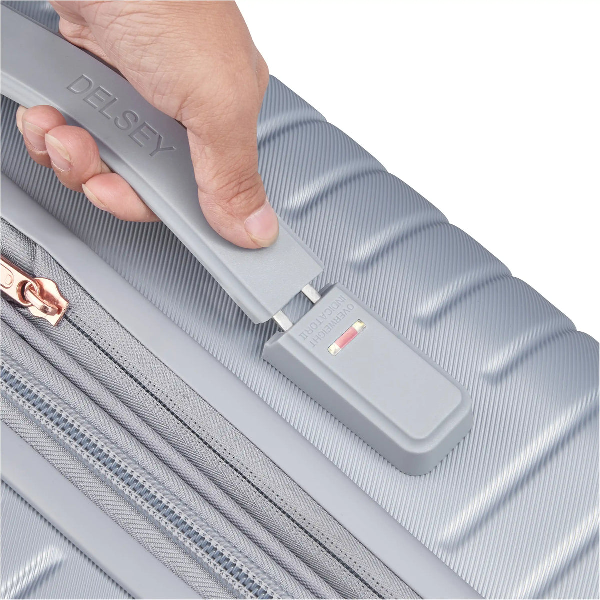 Delsey Cruise 3.0 Large Expandable Spinner in Platinum — detail view 3 # color_Platinum
