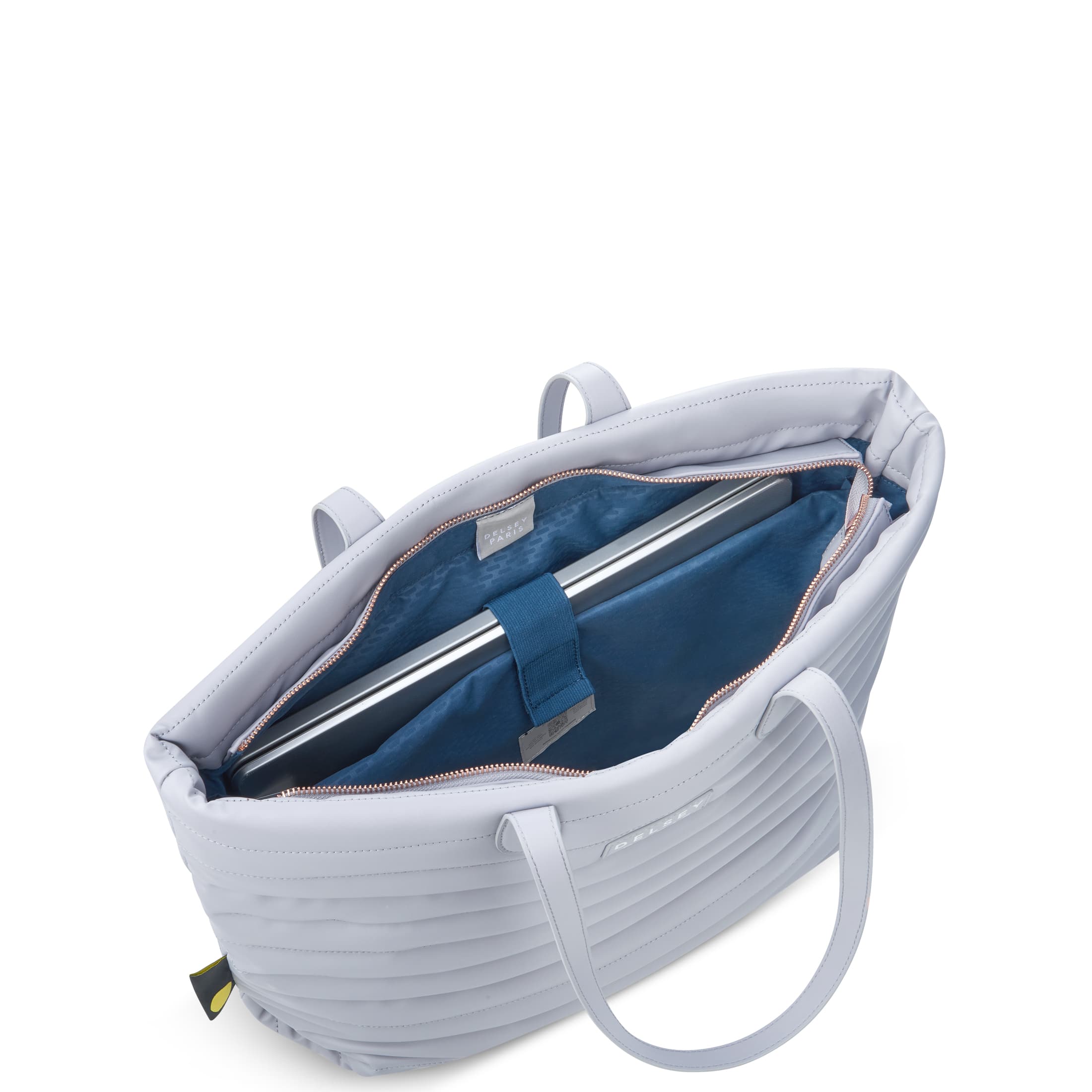Delsey Cruise 3.0 Softside Tote Travel Bag with Laptop Pocket in Platinum — interior view 2 # color_Platinum