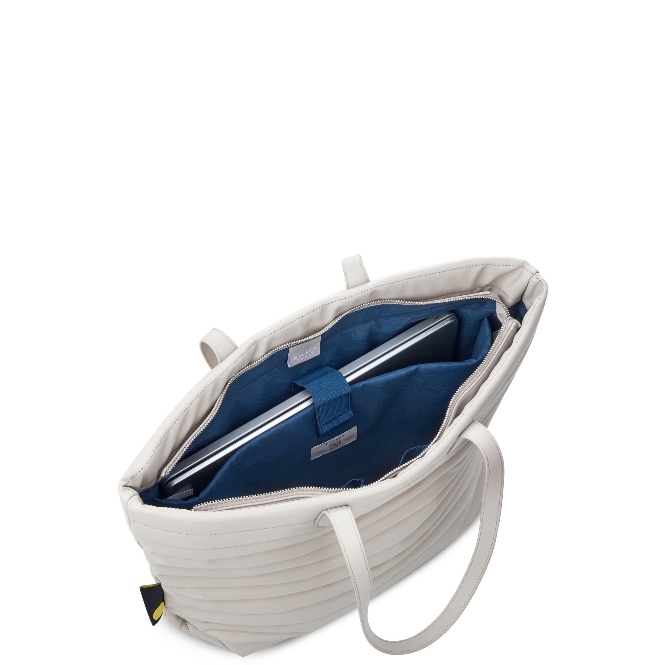 Delsey Cruise 3.0 Softside Tote Travel Bag with Laptop Pocket in Ivory — interior view 2 # color_Ivory