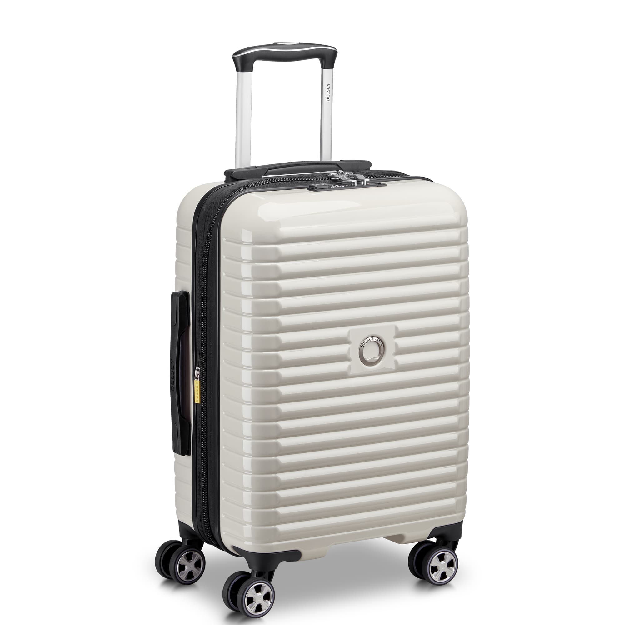 Delsey Cruise 3.0 Carry-On Plus Expandable Spinner in Ivory — front view # color_Ivory
