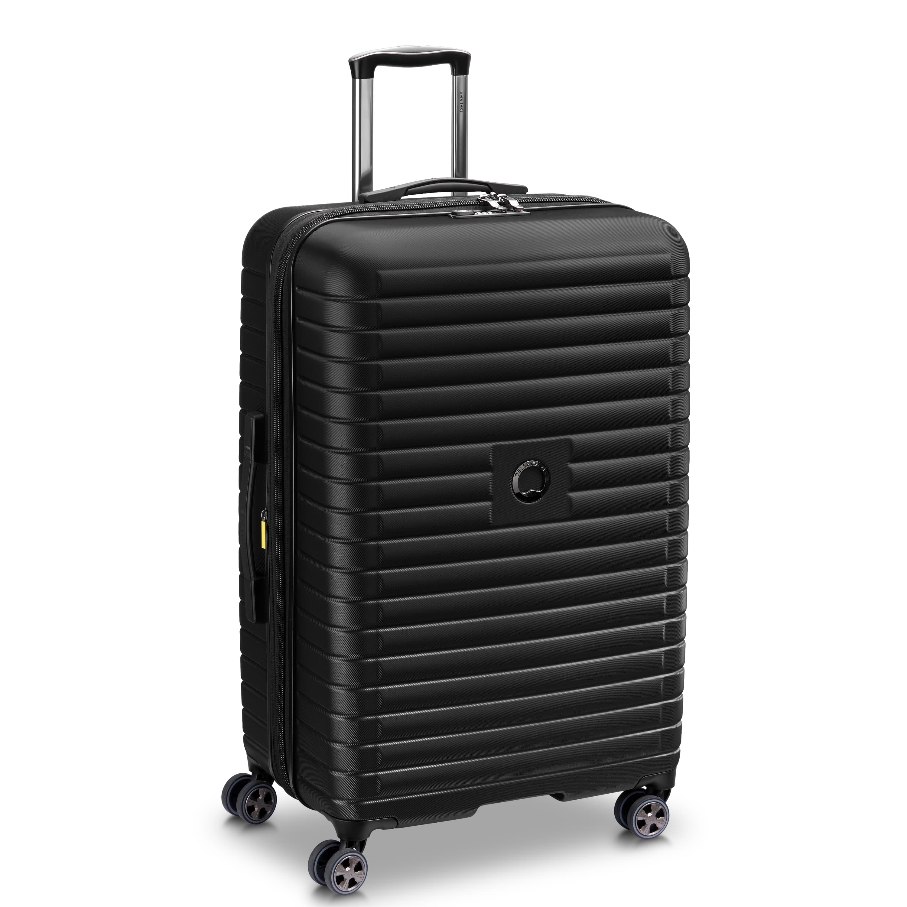 Delsey Cruise 3.0 Large Expandable Spinner in Black — front view # color_Black