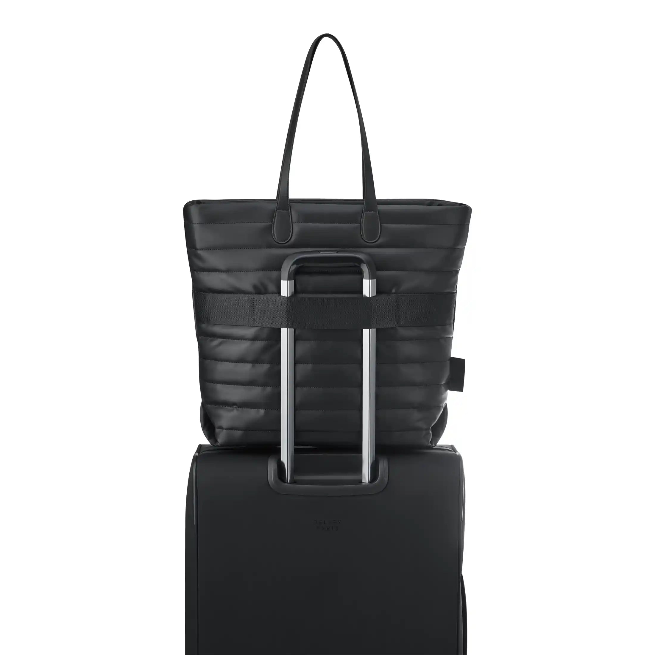 Delsey Cruise 3.0 Softside Tote Travel Bag with Laptop Pocket in Black — detail view # color_Black