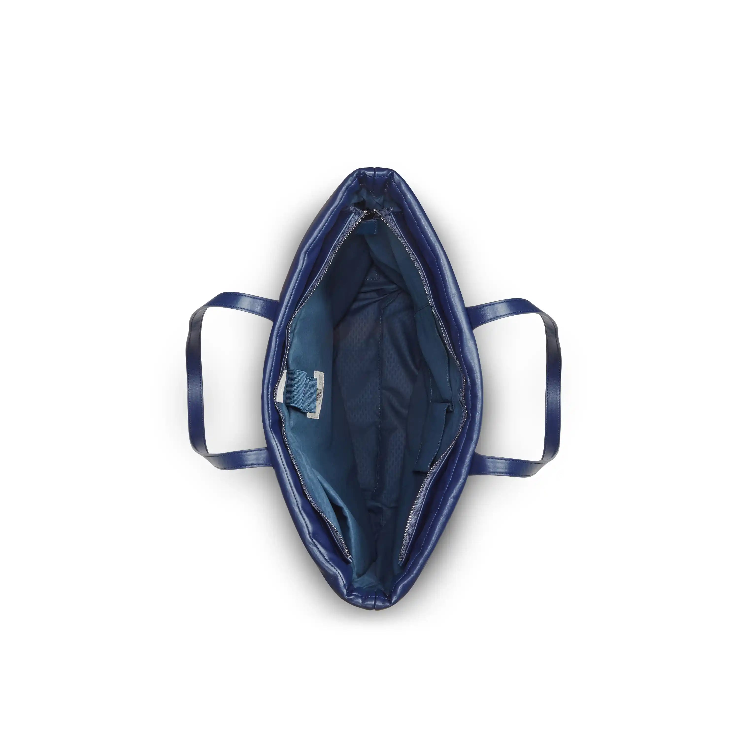 Delsey Cruise 3.0 Softside Tote Travel Bag with Laptop Pocket in Deep Sea Navy — interior view # color_Deep Sea Navy