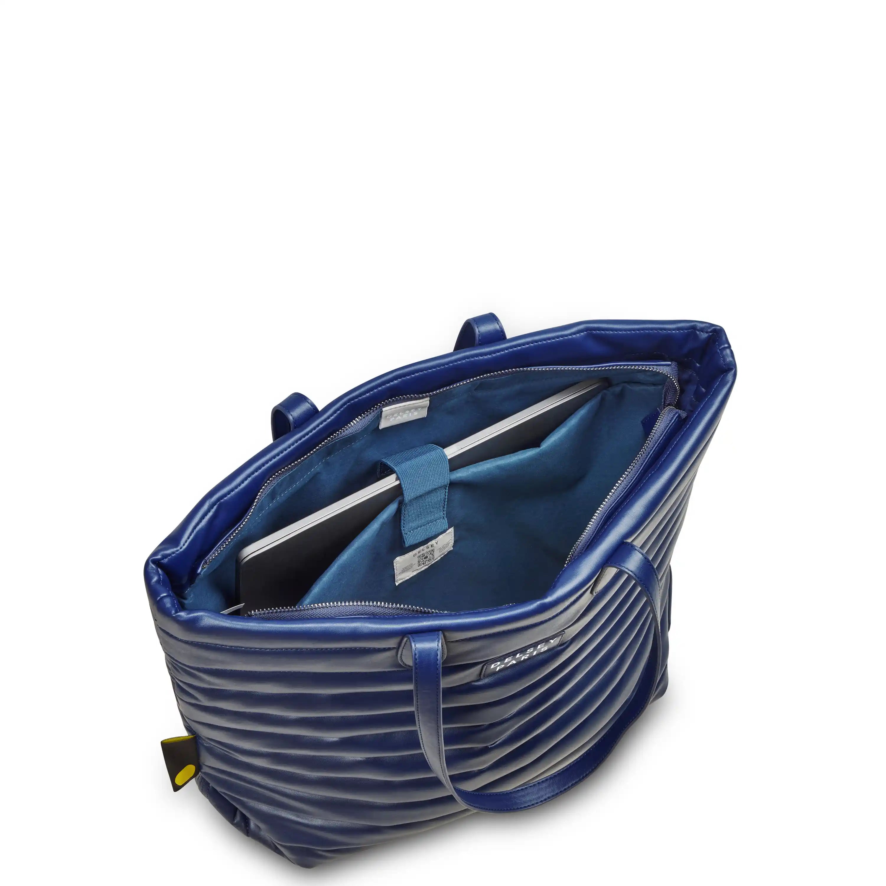 Delsey Cruise 3.0 Softside Tote Travel Bag with Laptop Pocket in Deep Sea Navy — interior view 2 # color_Deep Sea Navy