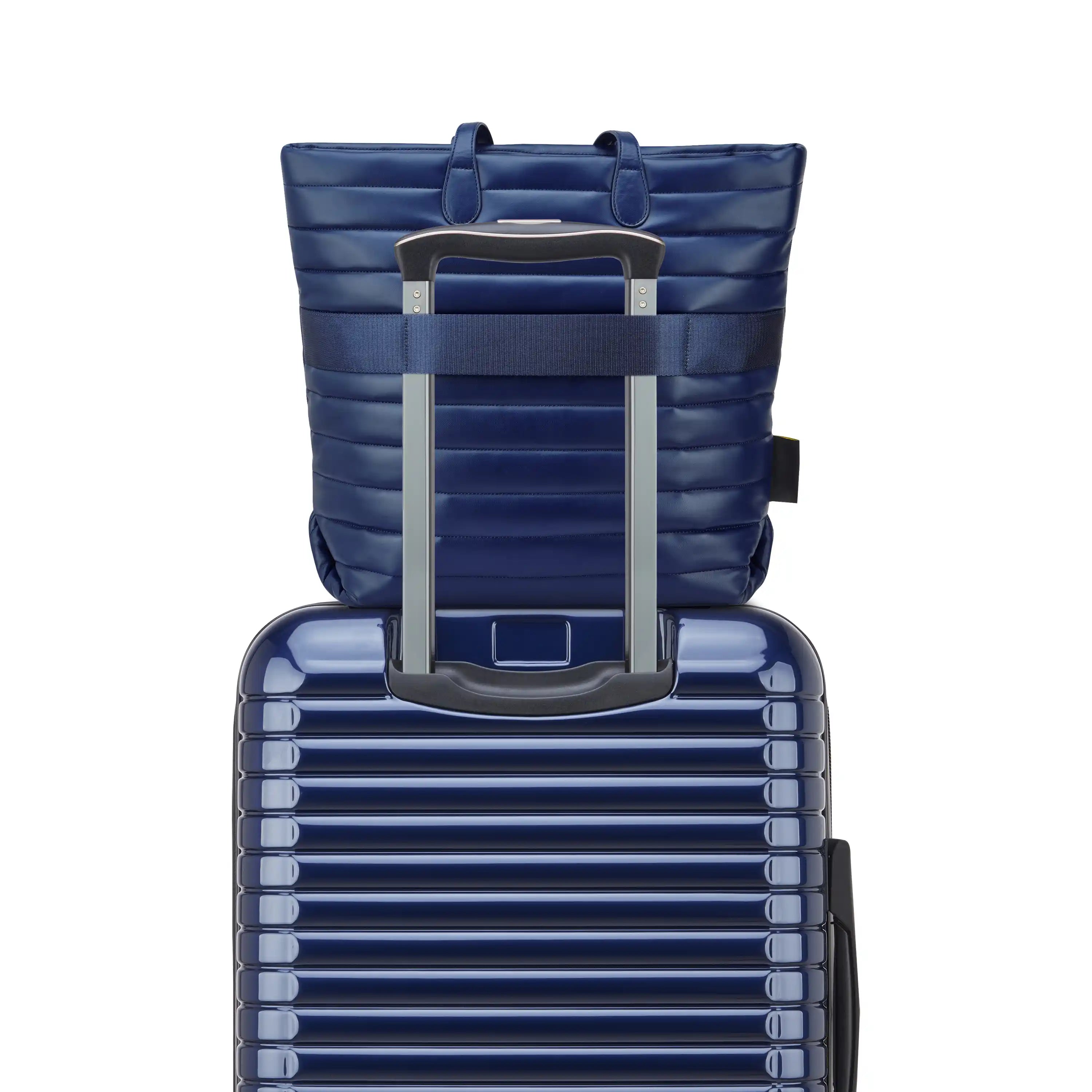 Delsey Cruise 3.0 Softside Tote Travel Bag with Laptop Pocket in Deep Sea Navy — detail view # color_Deep Sea Navy