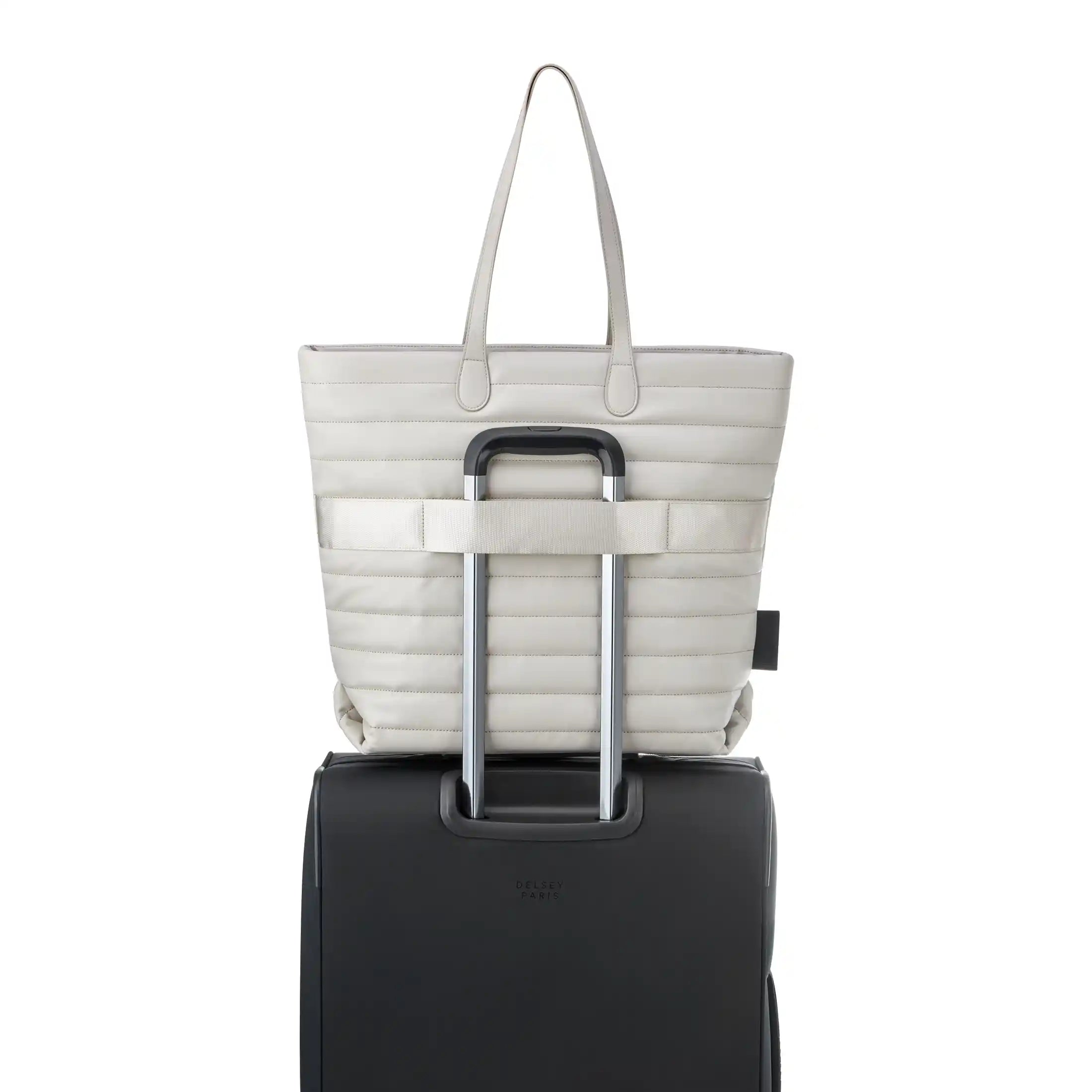 Delsey Cruise 3.0 Softside Tote Travel Bag with Laptop Pocket in Ivory — detail view # color_Ivory