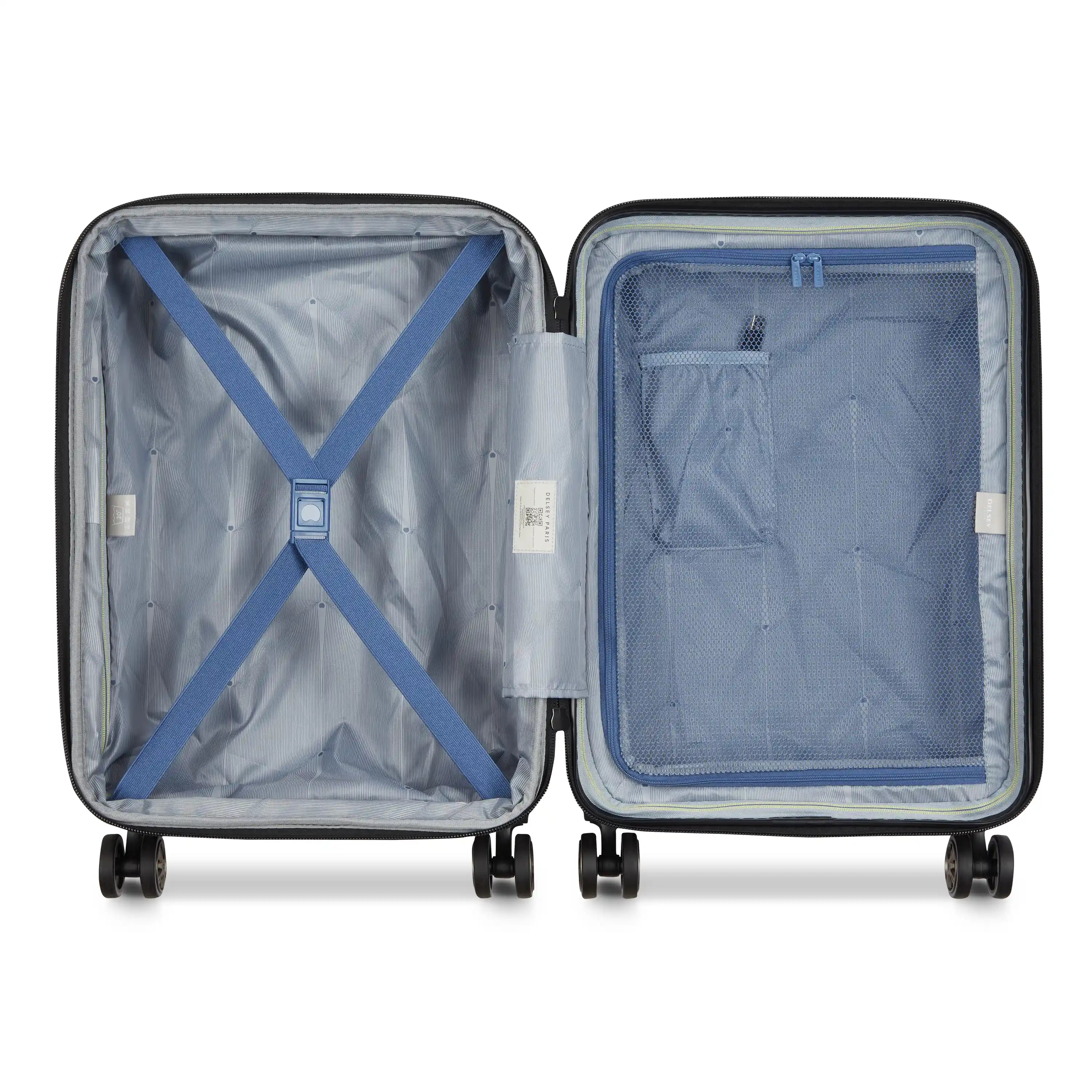 Delsey Cruise 3.0 Carry-On Plus Expandable Spinner in Deep Sea Navy — detail view # color_Deep Sea Navy