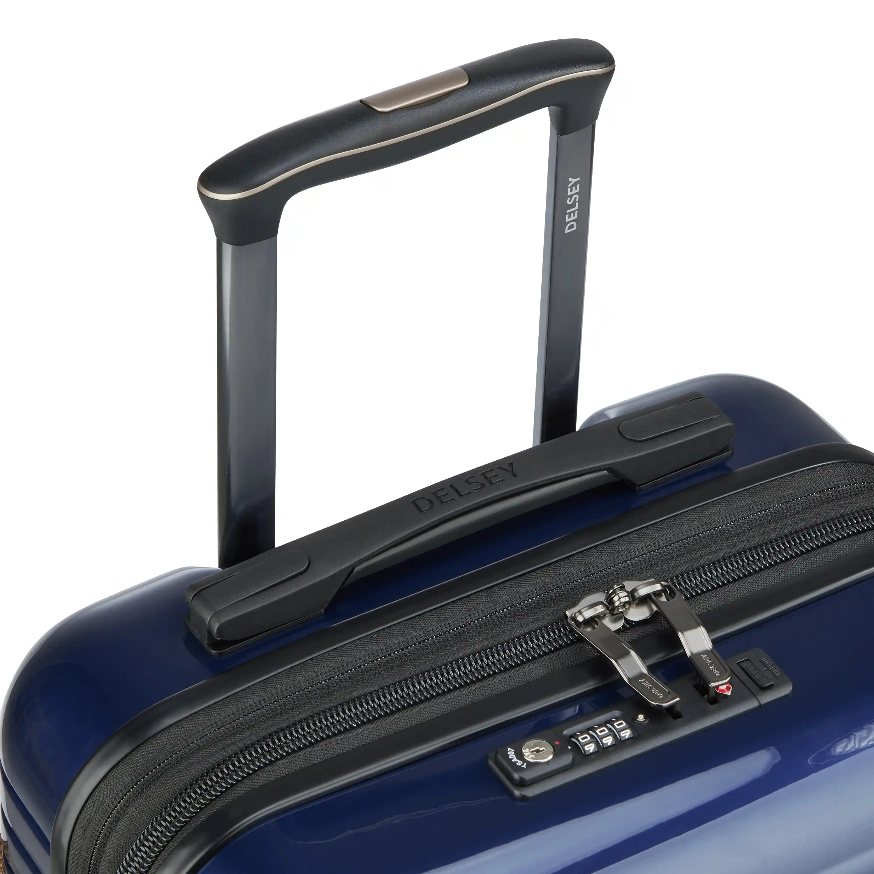 Delsey Cruise 3.0 Carry-On Plus Expandable Spinner in Deep Sea Navy — detail view 3 # color_Deep Sea Navy
