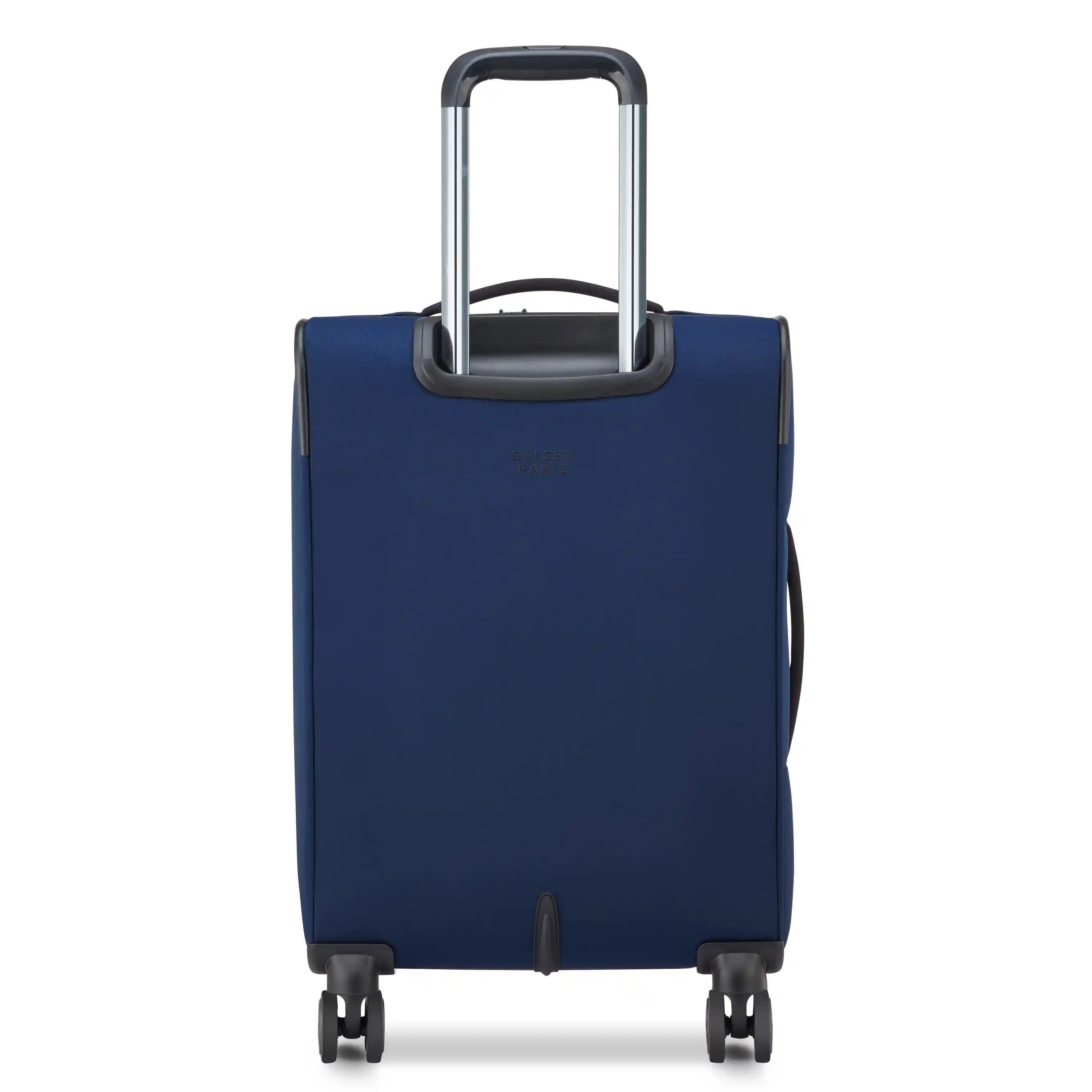 Delsey Cruise 3.0 Softside Carry-On Plus Expandable Spinner in Deep Sea Navy — back view # color_Deep Sea Navy