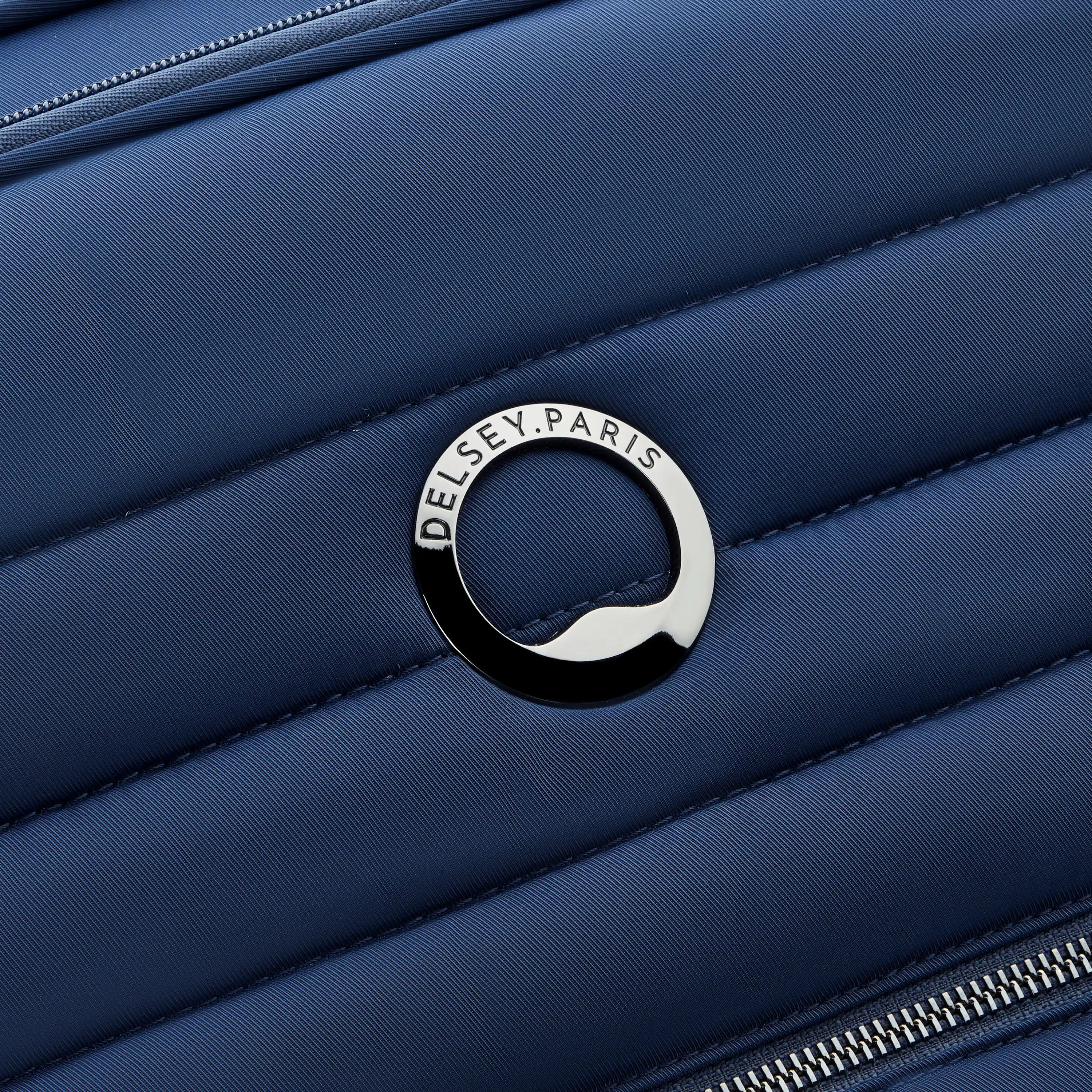 Delsey Cruise 3.0 Softside Carry-On Plus Expandable Spinner in Deep Sea Navy — detail view 5 # color_Deep Sea Navy