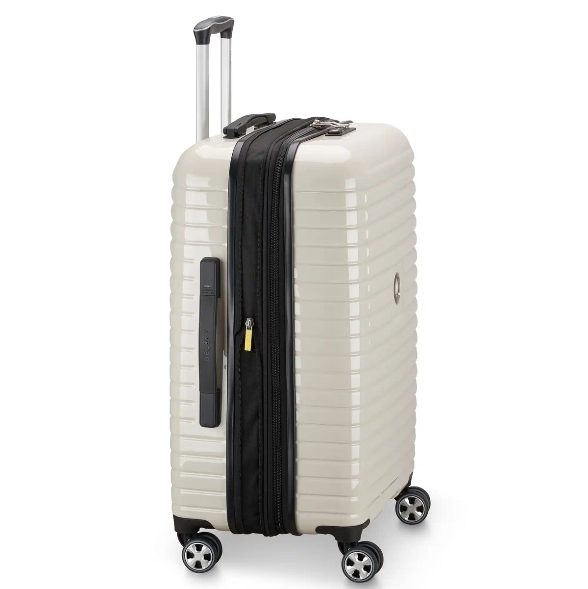 Delsey Cruise 3.0 Medium Expandable Spinner in Ivory — angle view 2 # color_Ivory