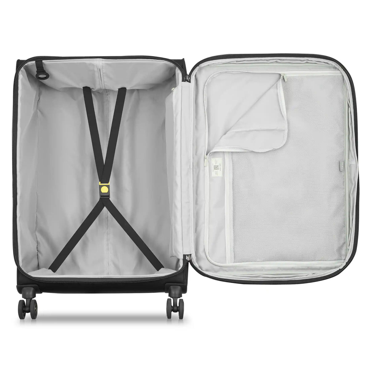 Delsey Cruise 3.0 Softside Large Expandable Spinner in Black — interior view # color_Black