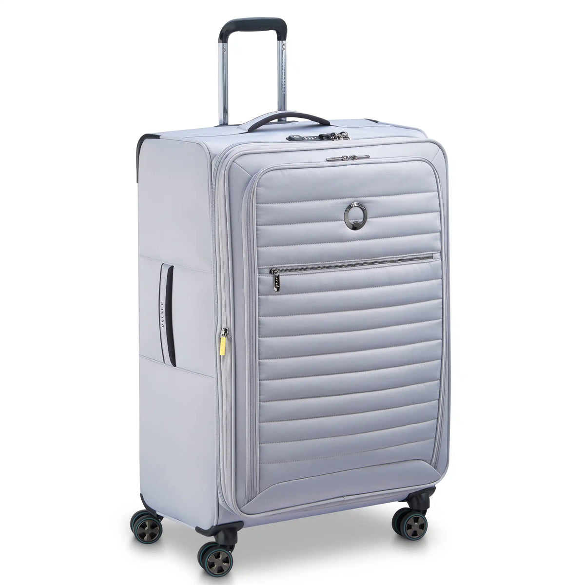 Delsey Cruise 3.0 Softside Large Expandable Spinner in Platinum — angle view 2 # color_Platinum