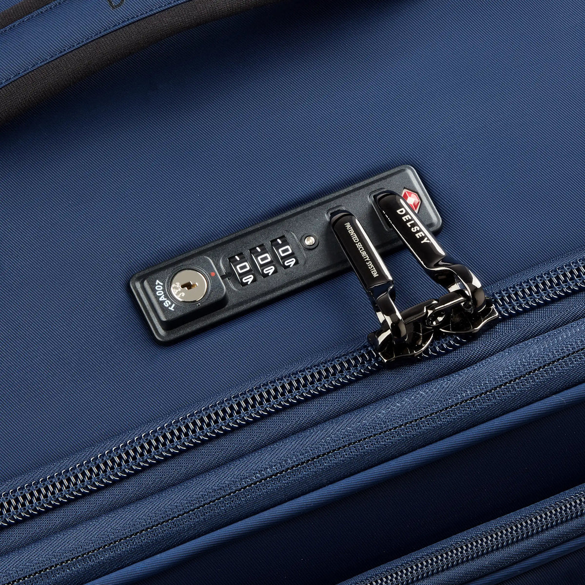 Delsey Cruise 3.0 Softside Large Expandable Spinner in Deep Sea Navy — detail view 2 # color_Deep Sea Navy