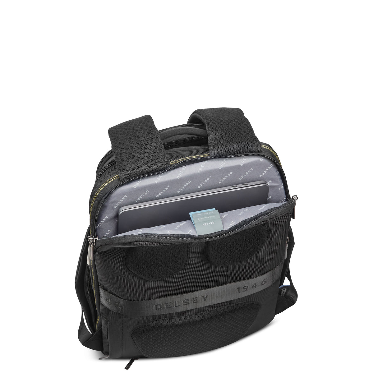 Delsey DLC Pro 15-Inch Laptop Backpack in Black — interior view 2 # color_Black