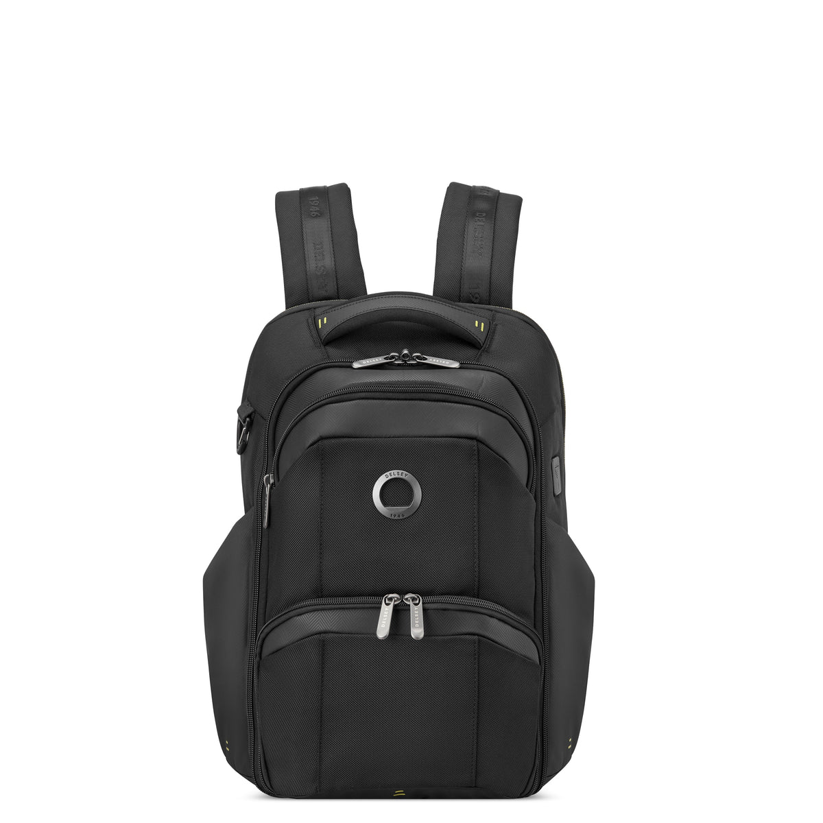 Delsey DLC Pro 15-Inch Laptop Backpack in Black — front view # color_Black