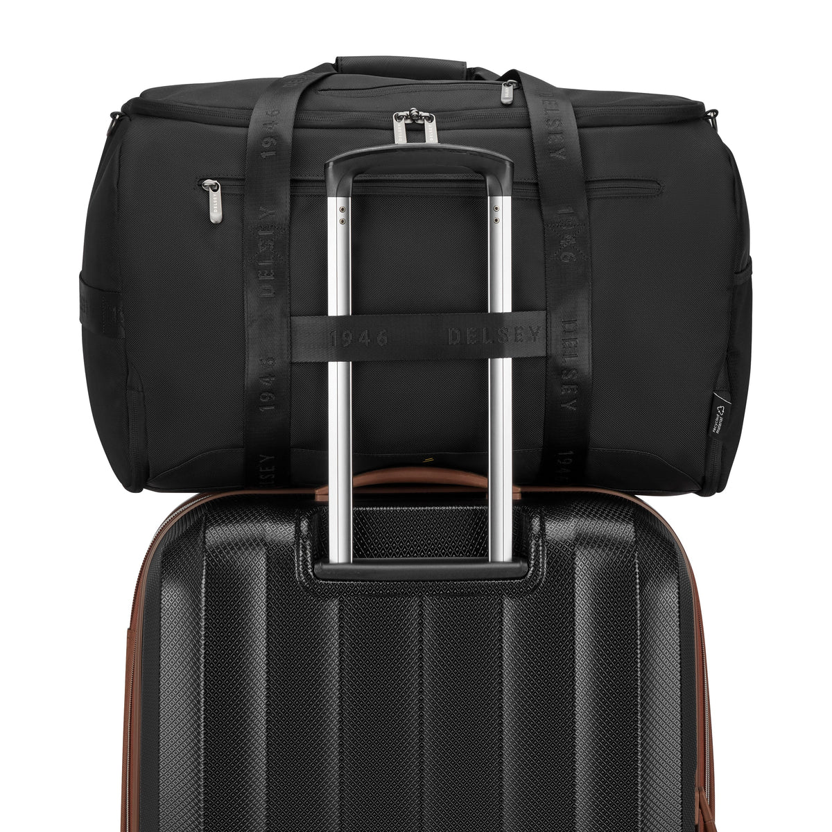 Delsey DLC Pro Garment Duffel Bag in Black — lifestyle # color_Black