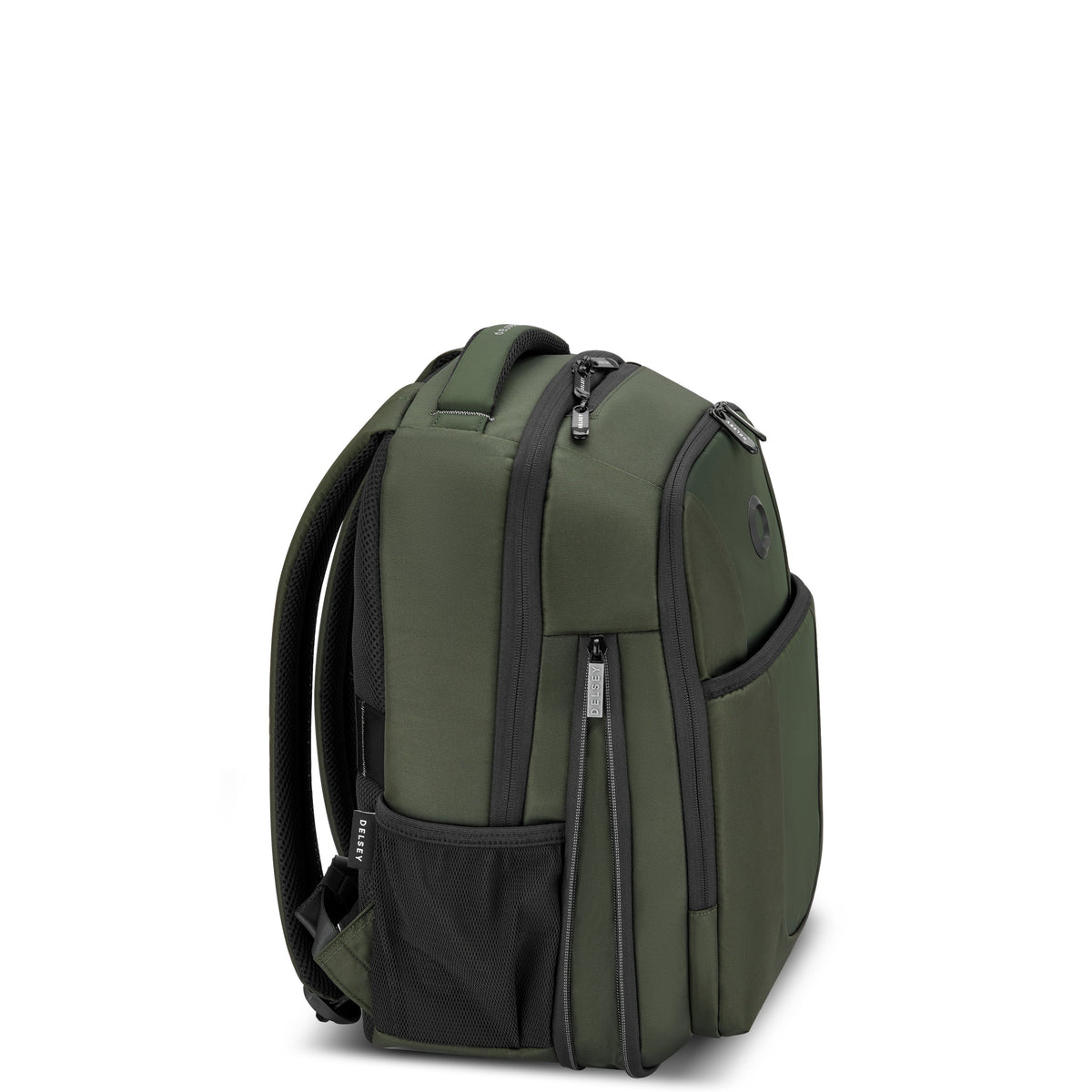 Delsey DLC 2.0 15-Inch Laptop Backpack in Olive — angle view 3