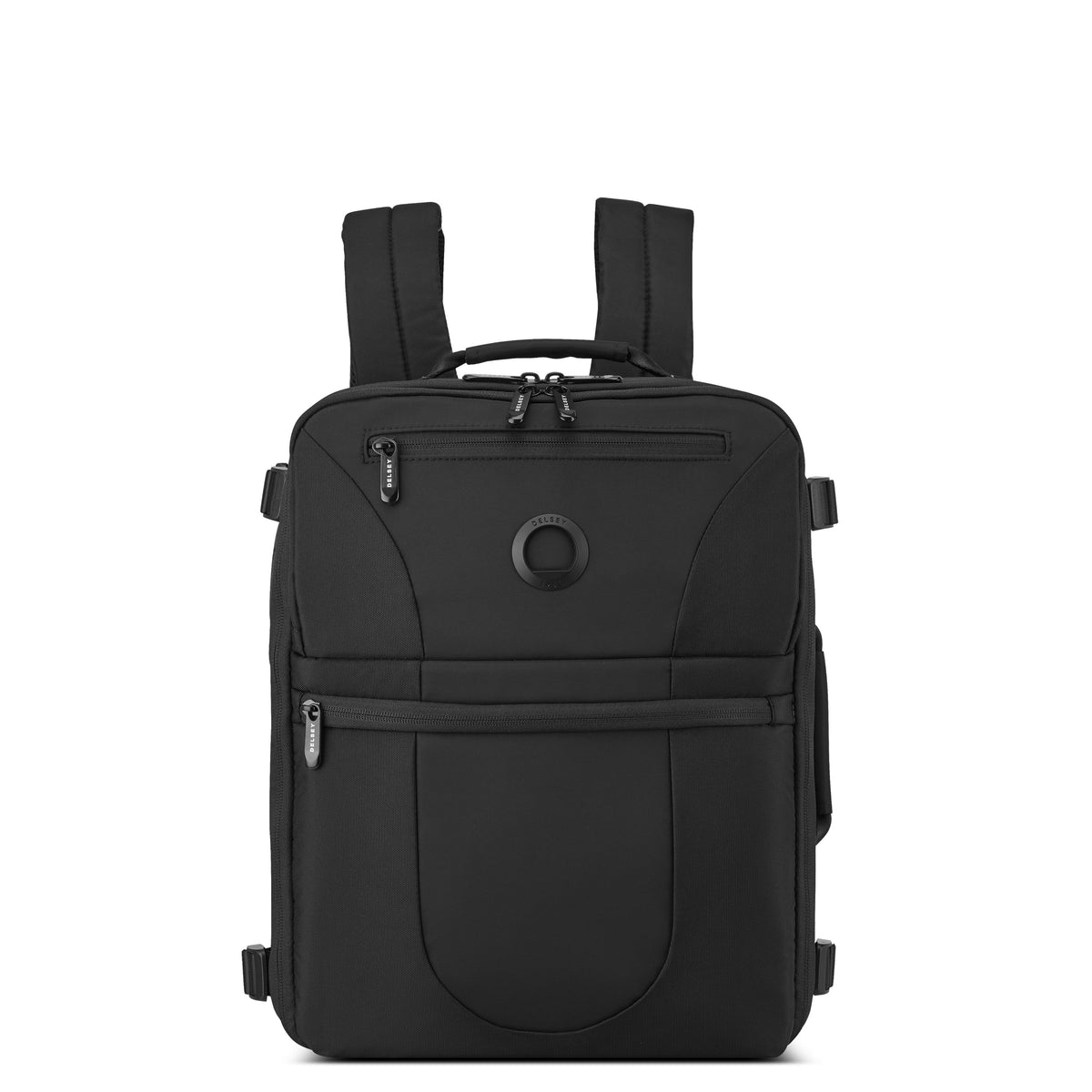 Delsey DLC 2.0 Carry-On Underseater Backpack in Black — front view