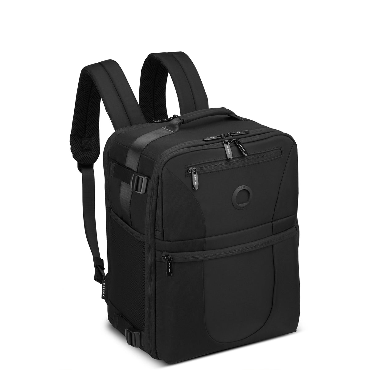 Delsey DLC 2.0 Carry-On Underseater Backpack in Black — angle view 2