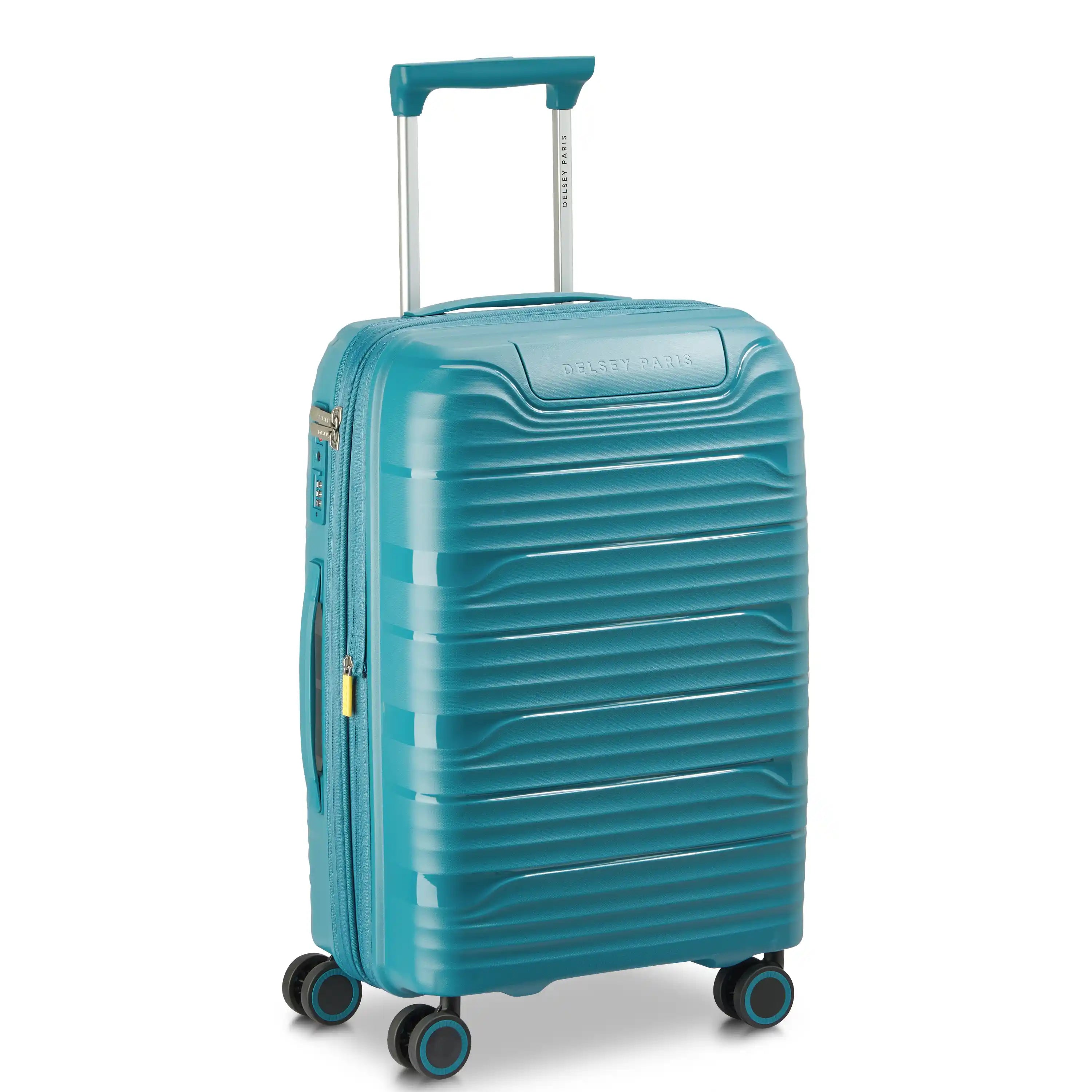 Delsey Dune Carry-On Plus Expandable Spinner in Teal — front view # color_Teal