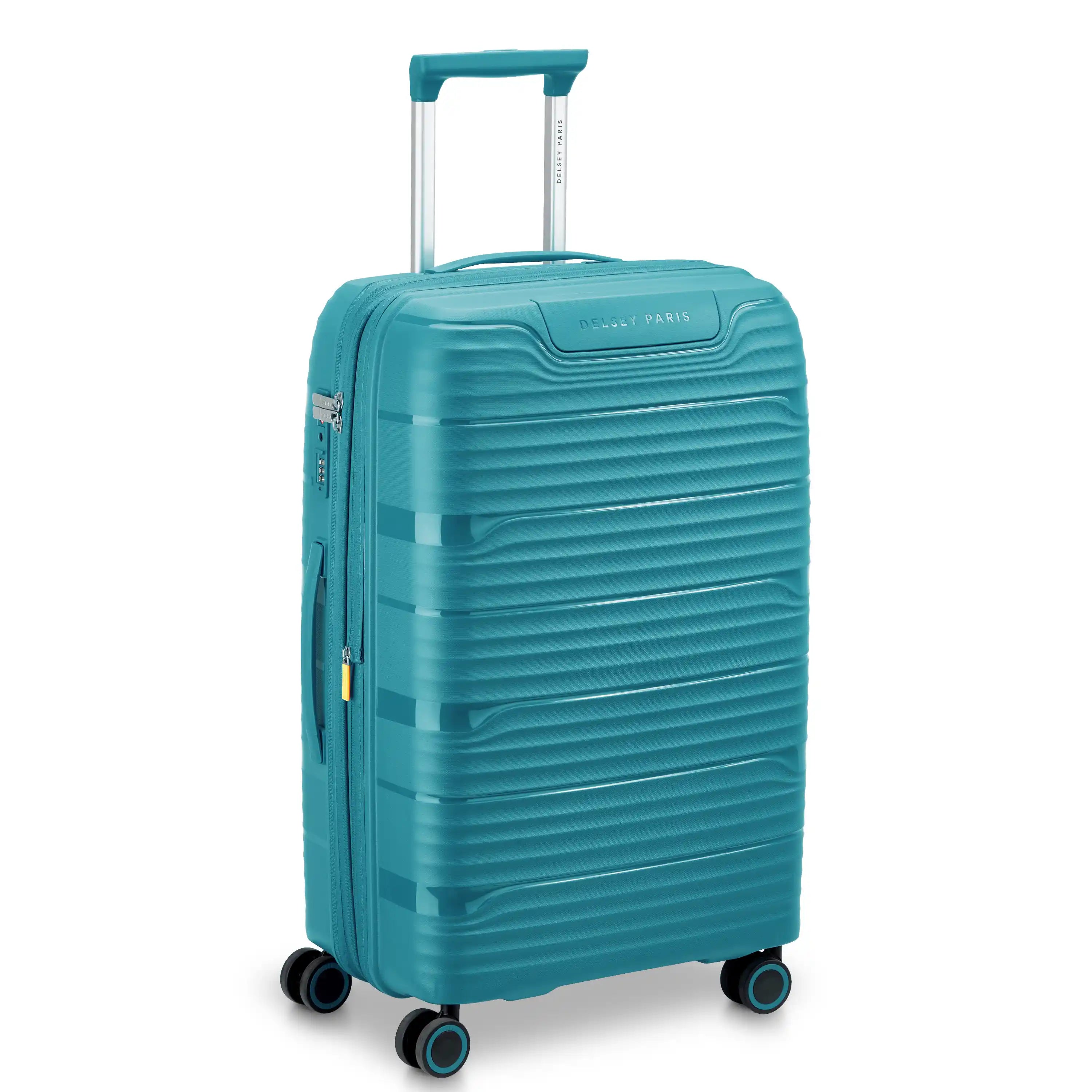 Delsey Dune Medium Expandable Spinner in Teal — front view # color_Teal