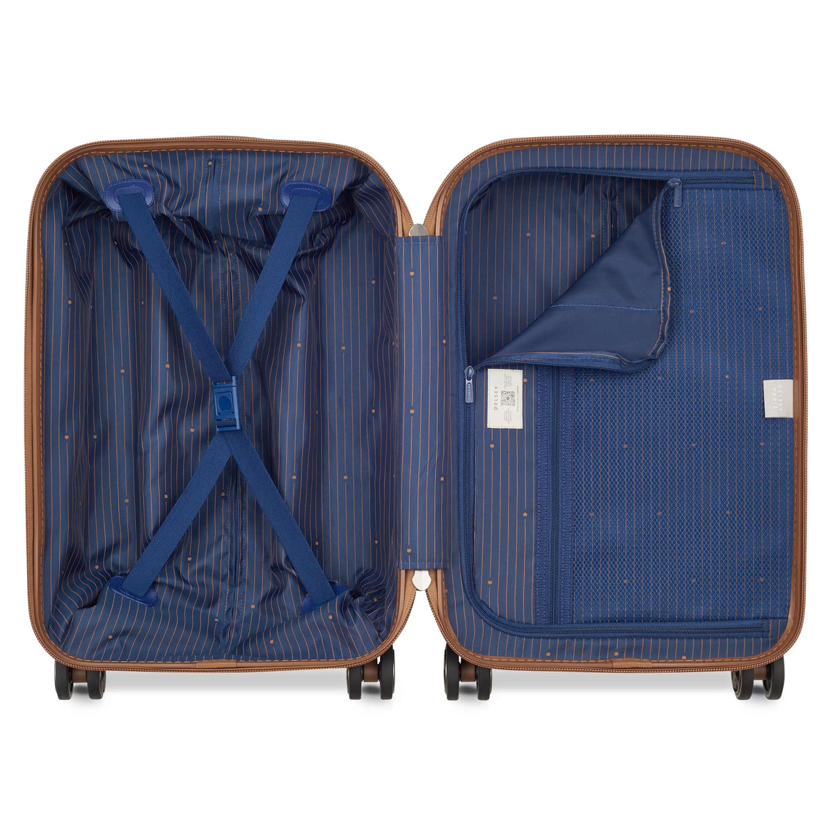 Delsey Flanerie SE Carry-On Spinner in Navy — interior view # color_Navy