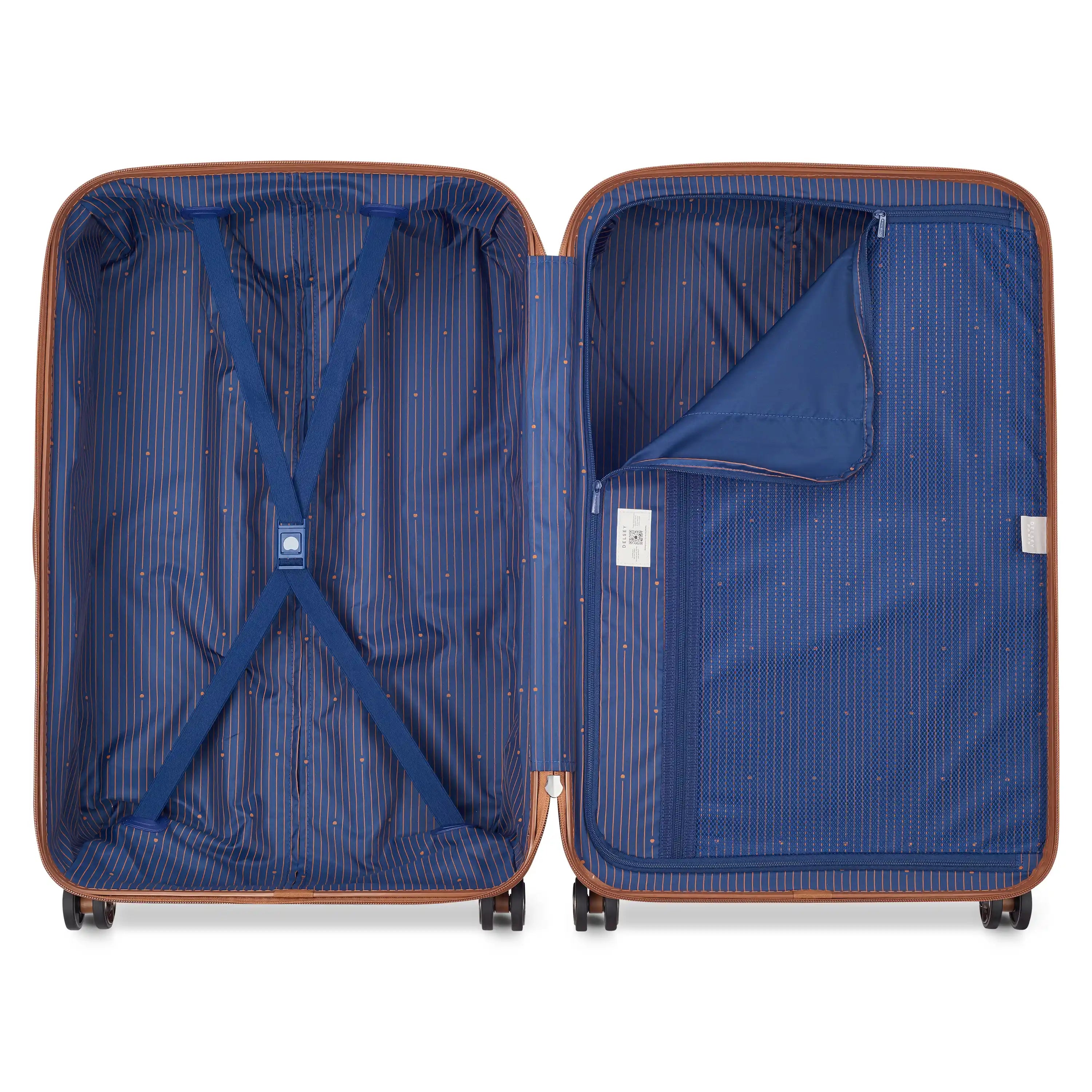 Delsey Flanerie SE Large Spinner in Navy — interior view # color_Navy