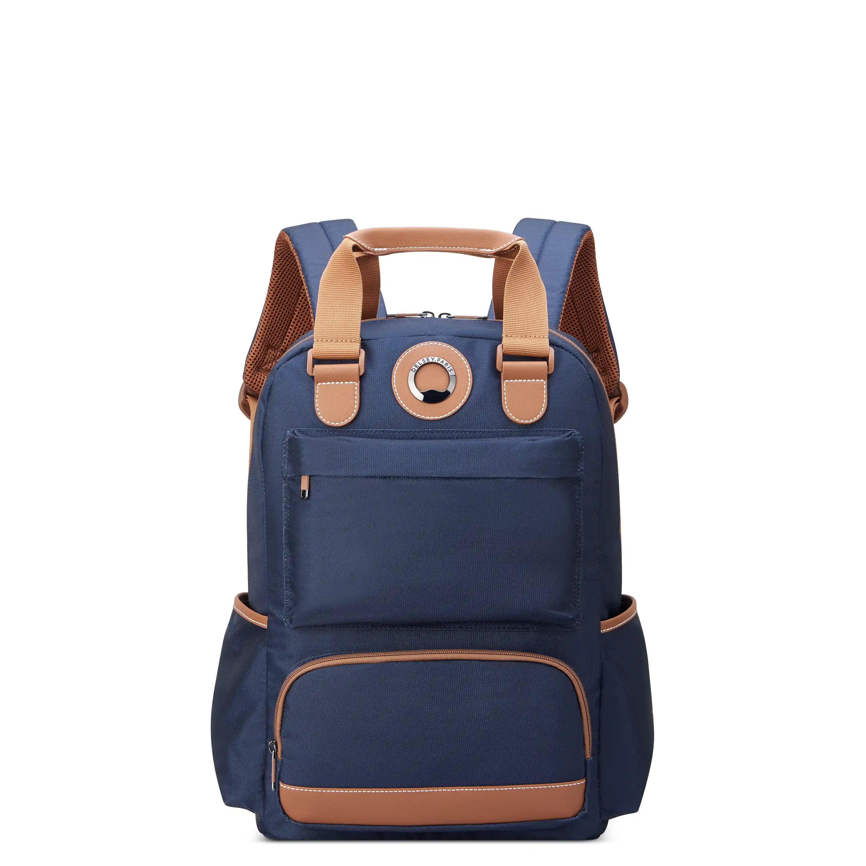 Delsey Flanerie SE Laptop Backpack in Navy — front view # color_Navy