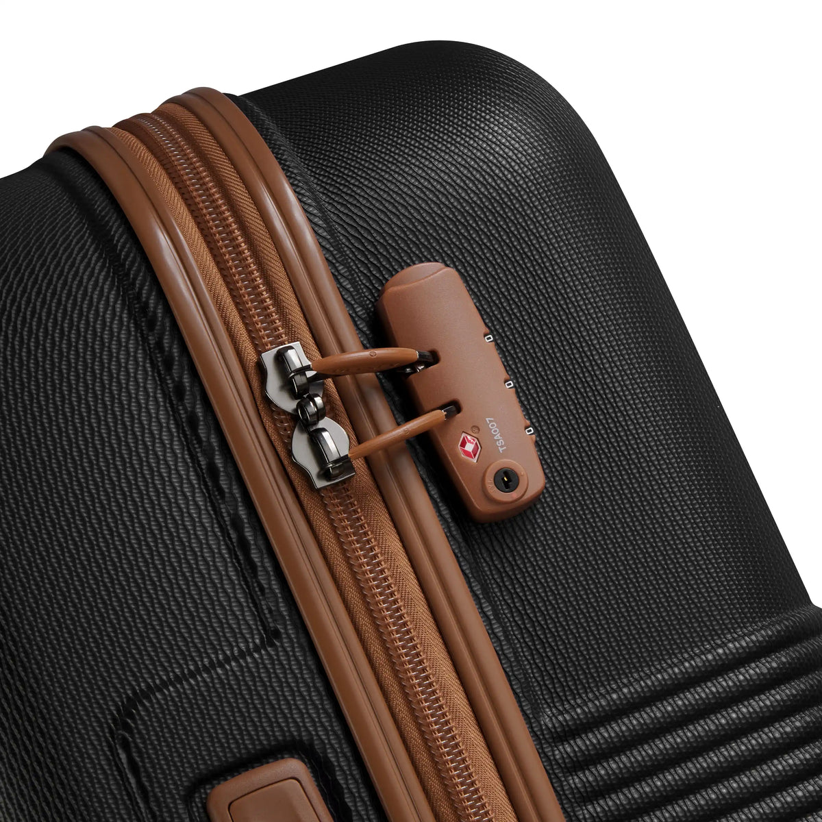 Delsey Flanerie SE Medium Spinner in Black/Brown — detail view 2 # color_Black/Brown