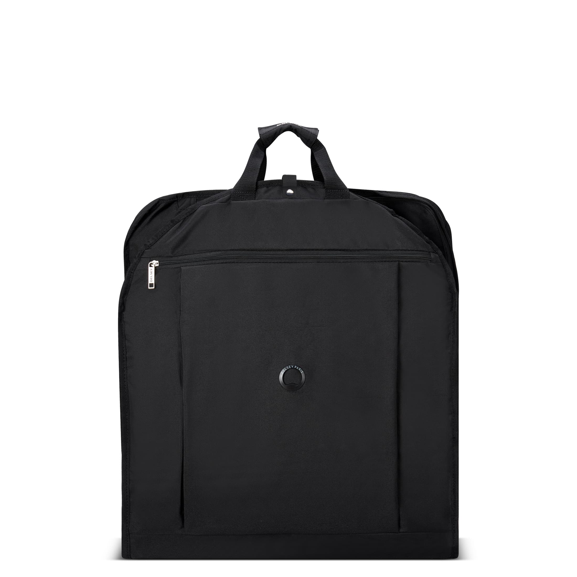 Delsey Helium DLX Carry-On Every Day Garment Bag in Black — front view # color_Black