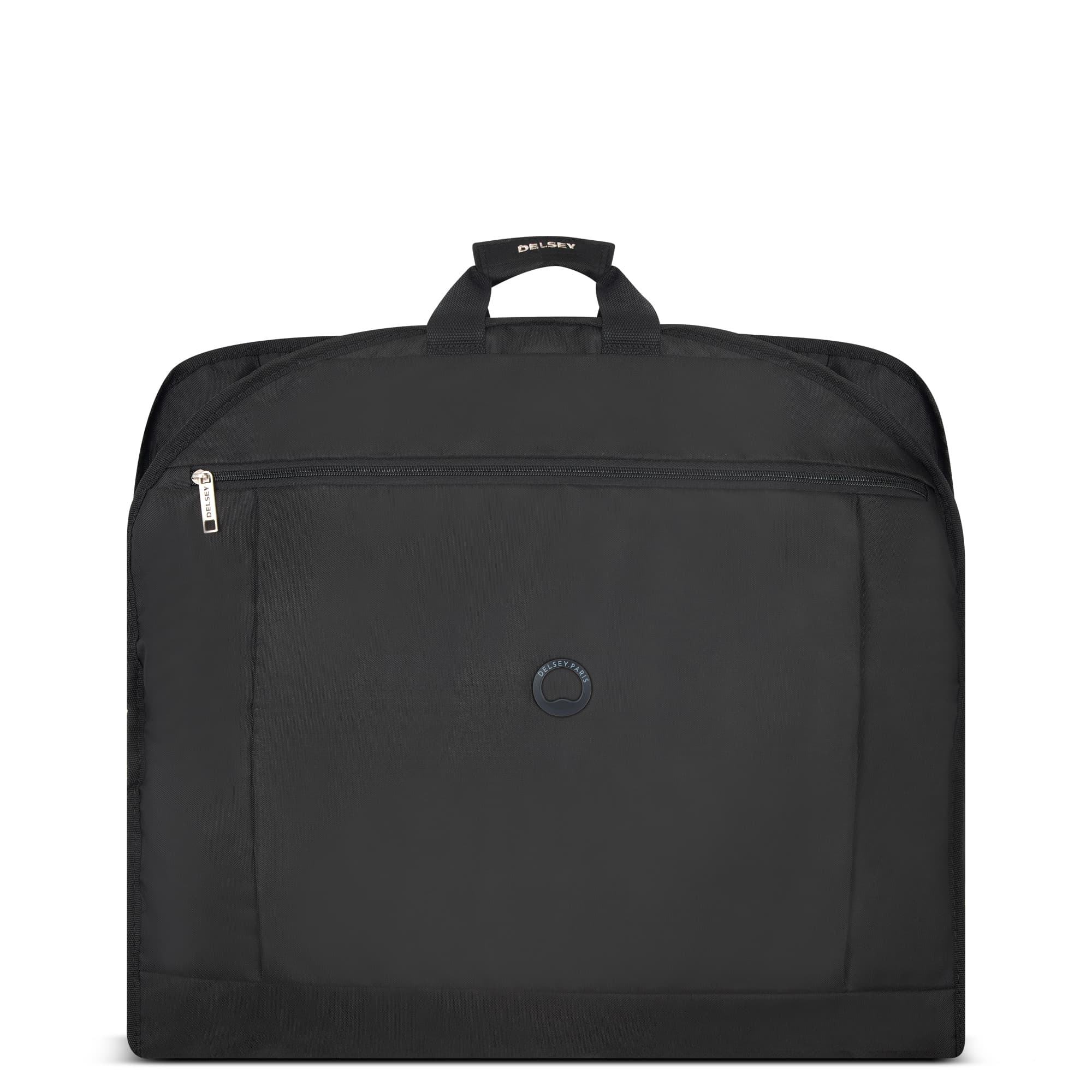 Delsey Helium DLX Carry-On Suit Garment Bag in Black — front view