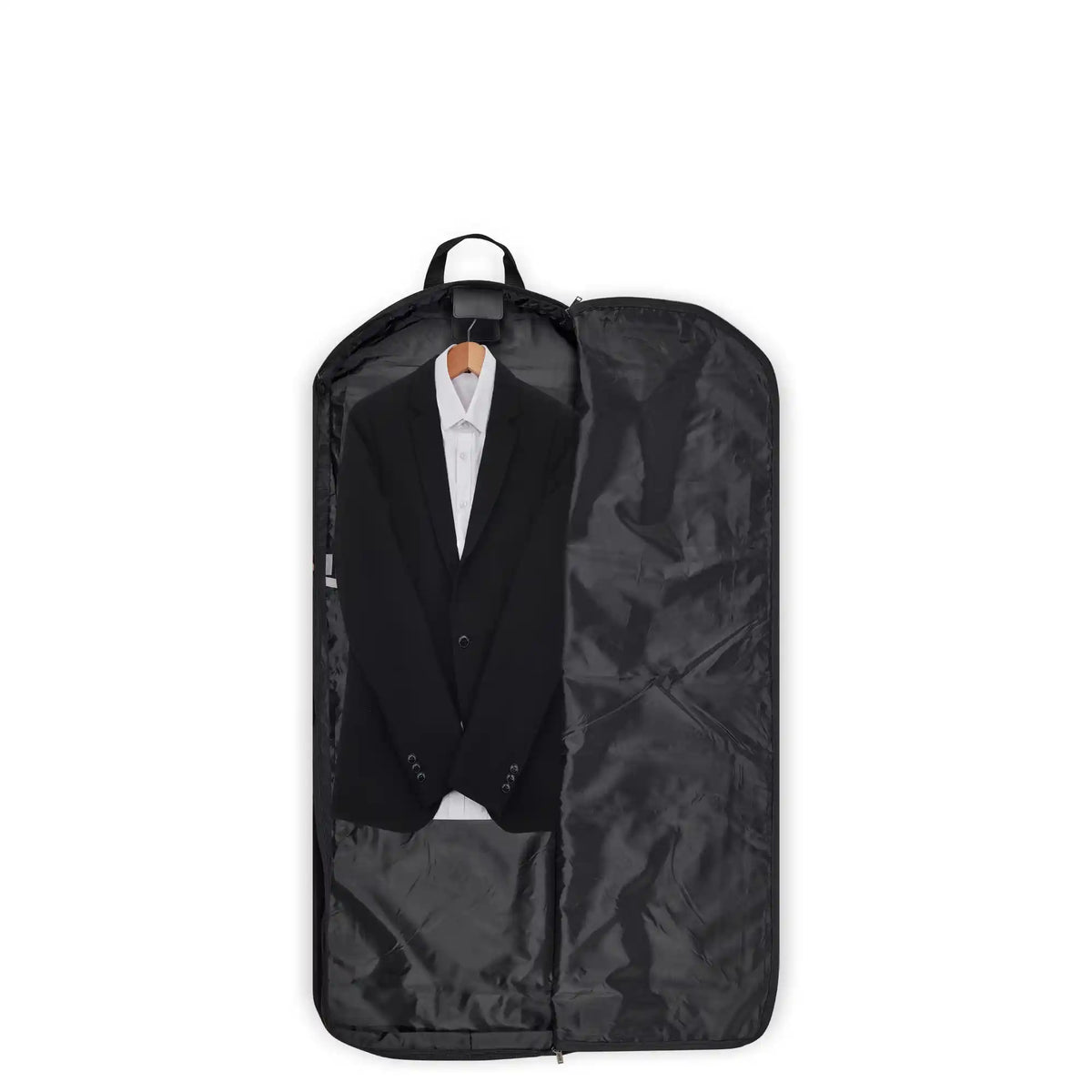 Delsey Helium DLX Carry-On Dress Garment Bag in Black — interior view 2