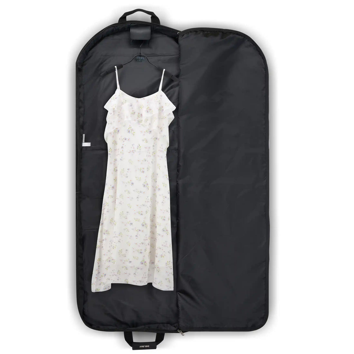Delsey Helium DLX Carry-On Dress Garment Bag in Black — interior view 3