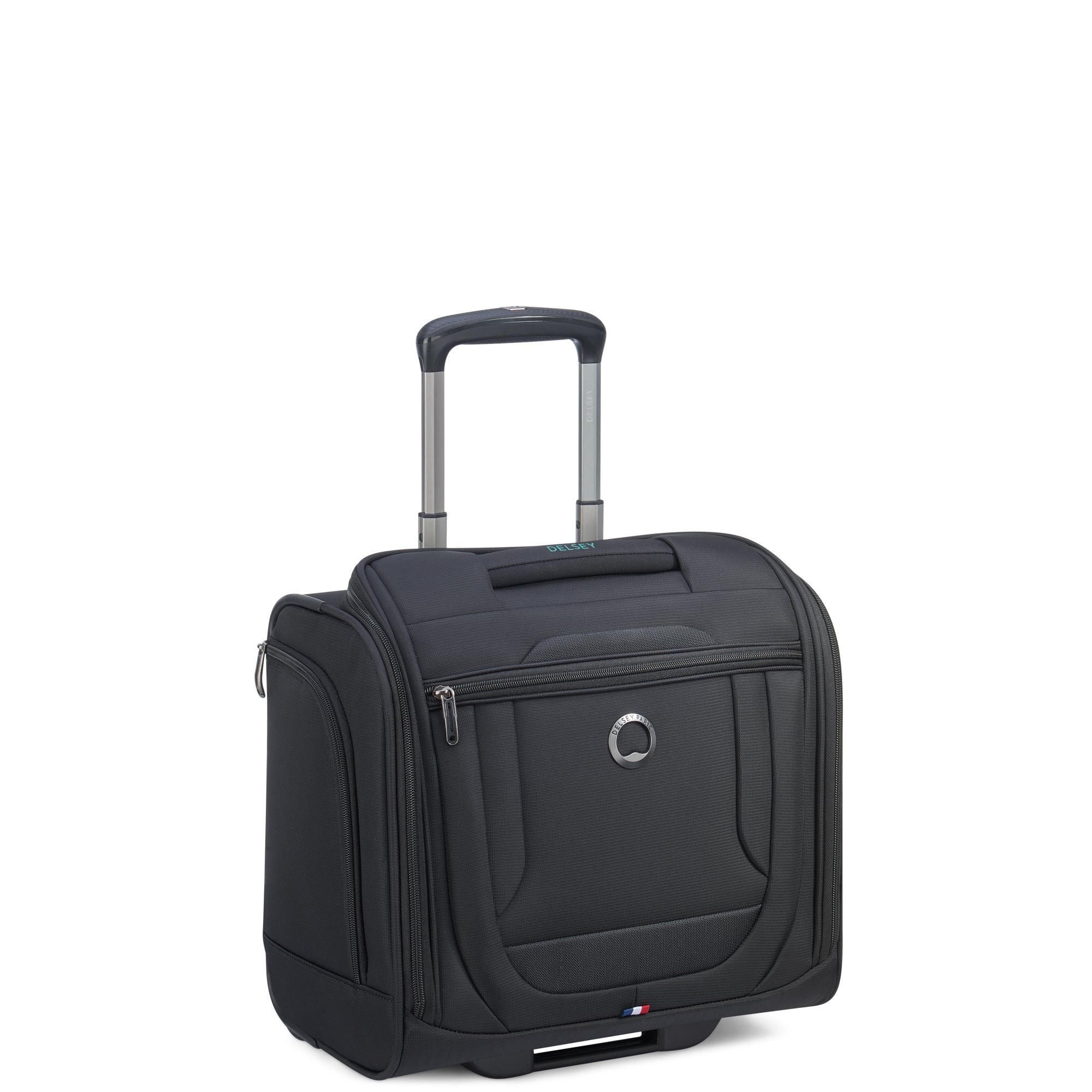 Delsey Helium DLX Wheeled Underseater in Black — angle view 2 # color_Black